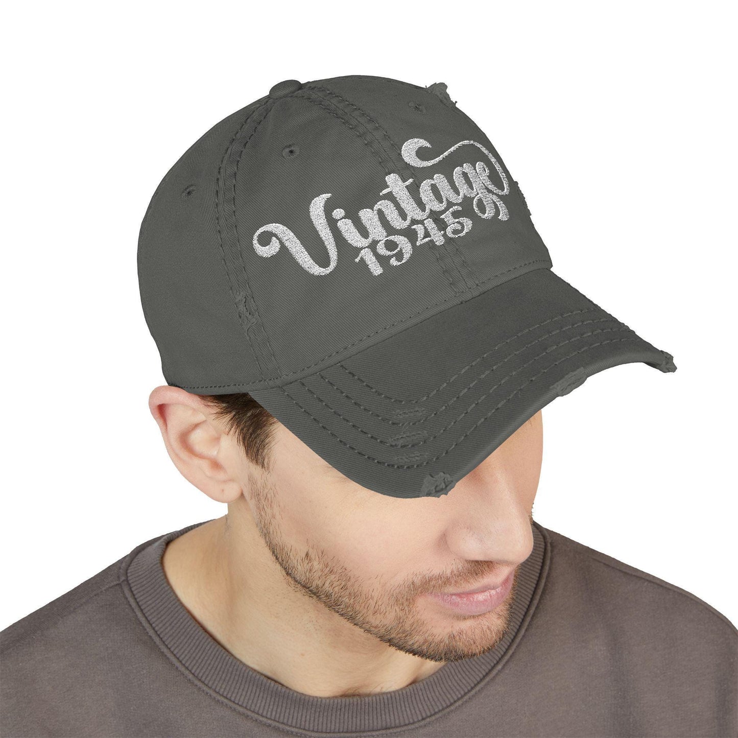 Vintage 1945 Distressed Dad Cap - 80th Birthday Gift for Grandpa or Grandma Physical