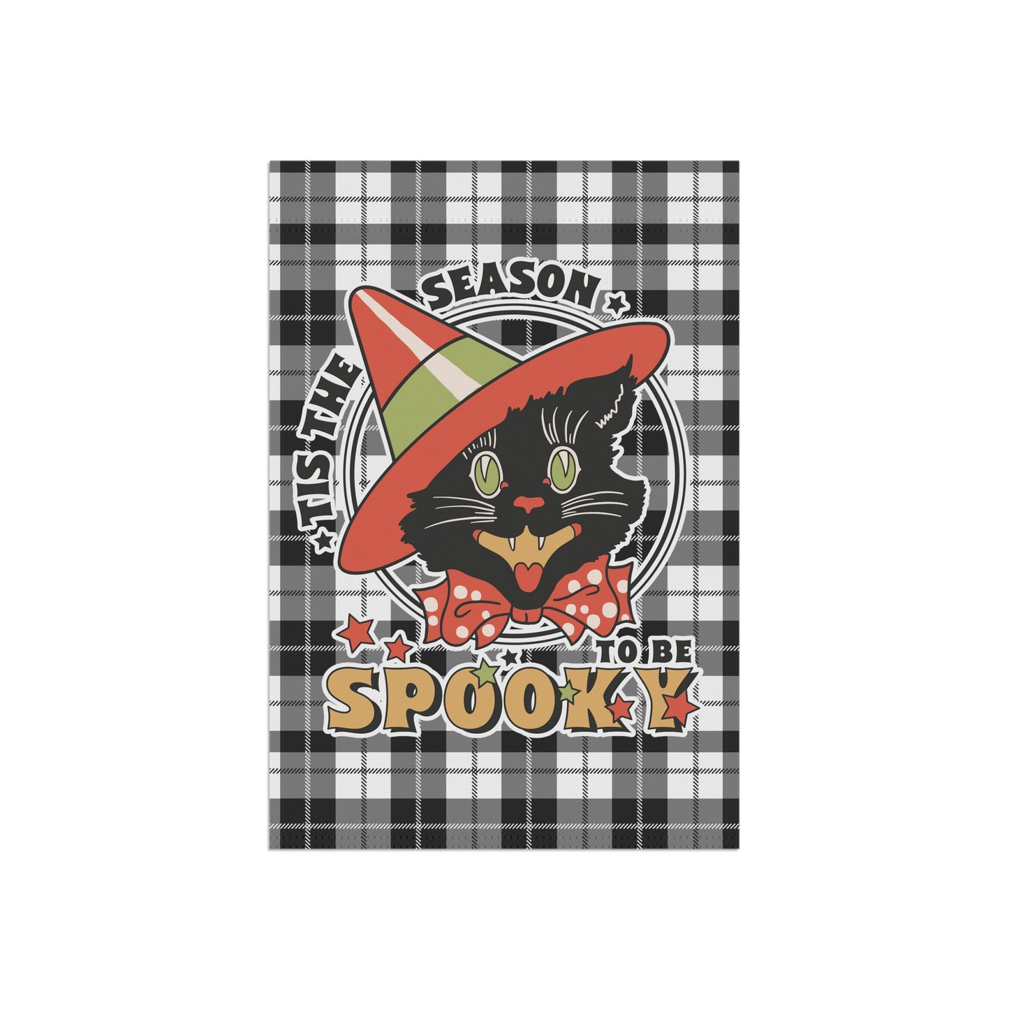 Tis The Season to be Spooky Black Cat Halloween Garden Flag Home Decor