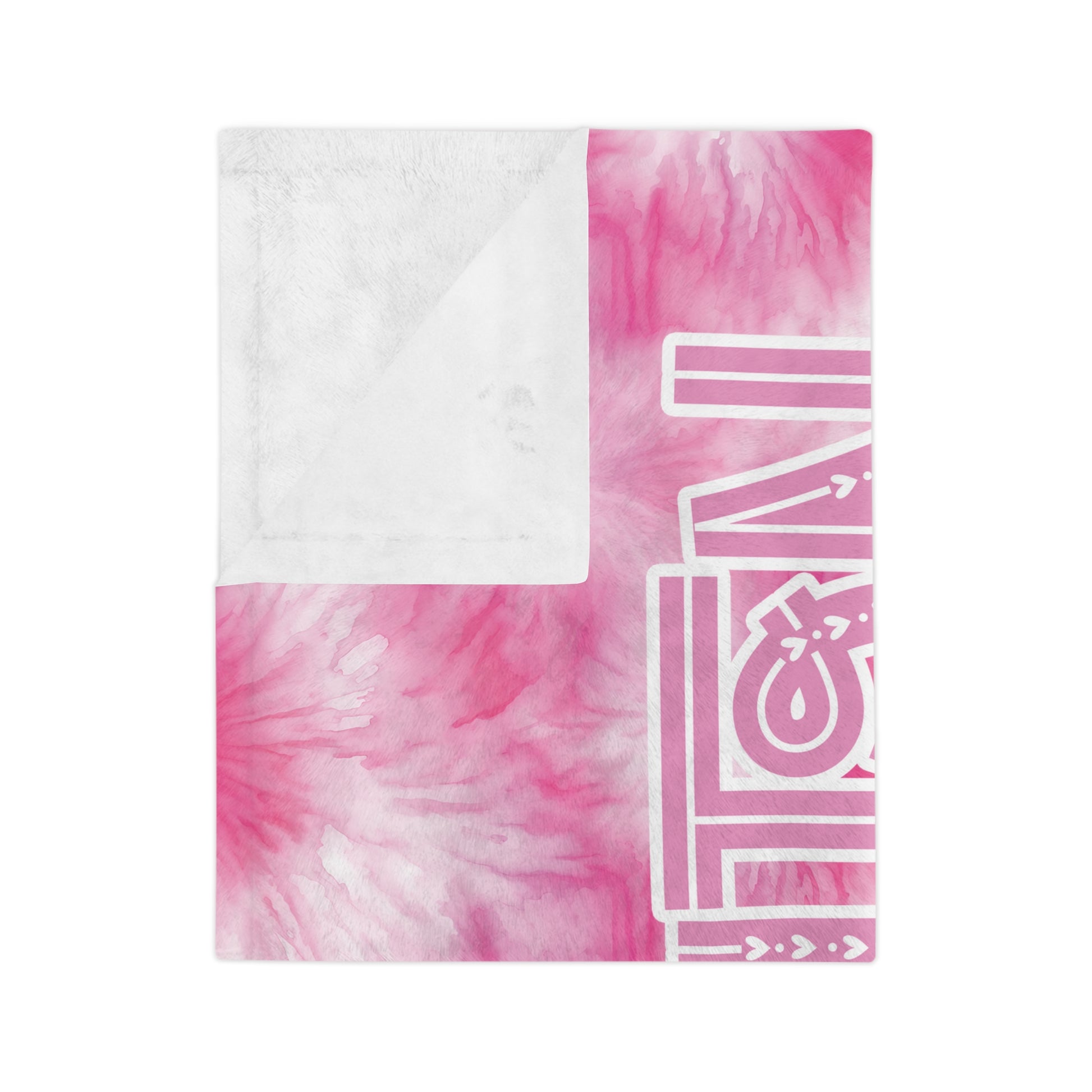 Personalized Pink Tie Dye Velveteen Microfiber Blanket - Premium Home Decor - Just $29.50! Shop now at Nine Thirty Nine Design