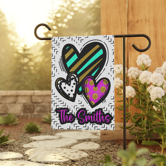 Doodle Heart Garden Flag Home Decor