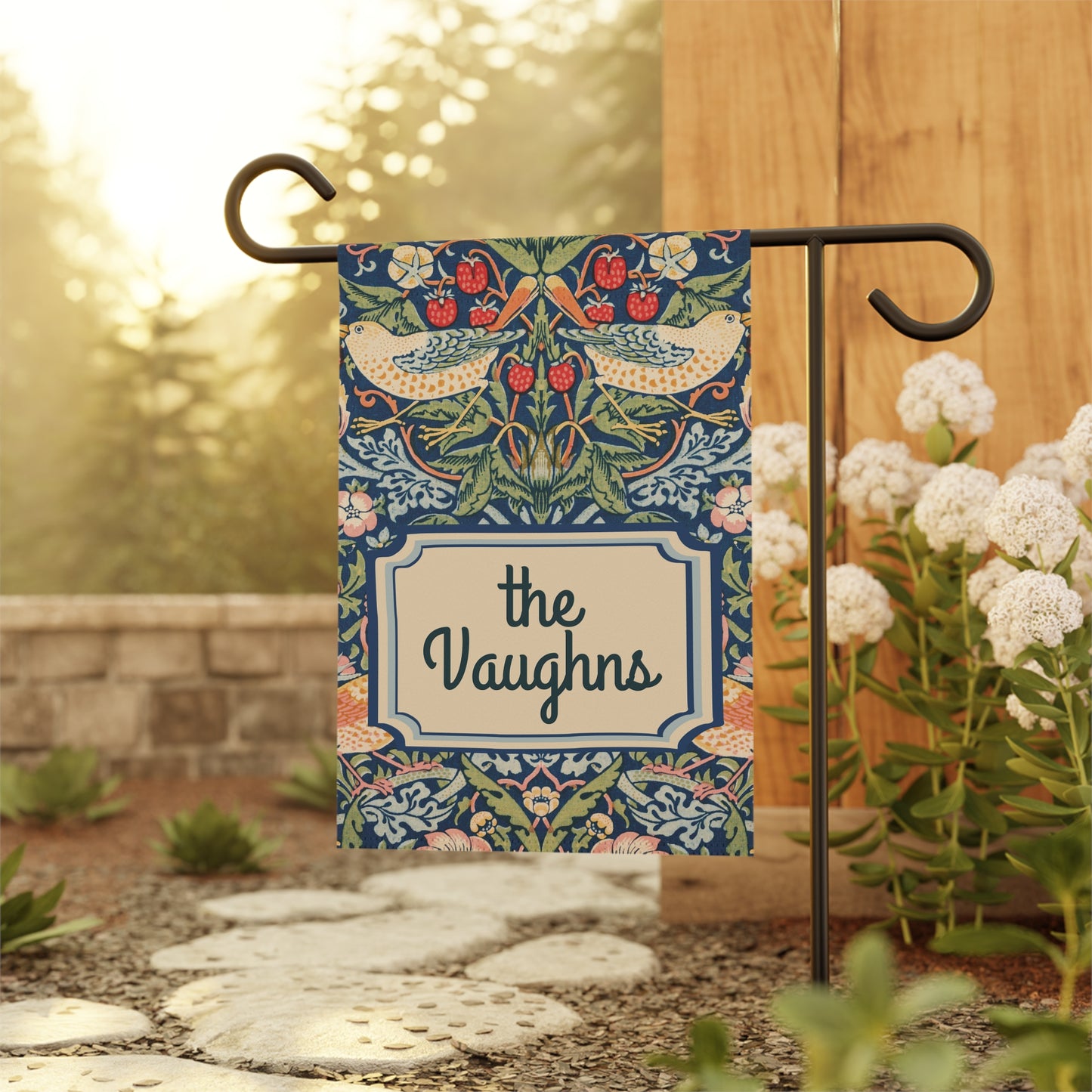 William Morris Strawberry Thief Patterned Personalized Garden Flag Home Decor