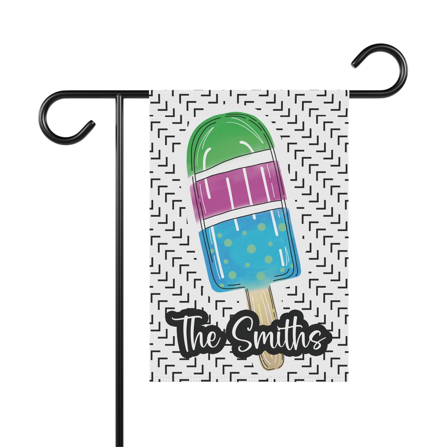 Doodle Popsicle Summer Personalized Garden Flag Home Decor