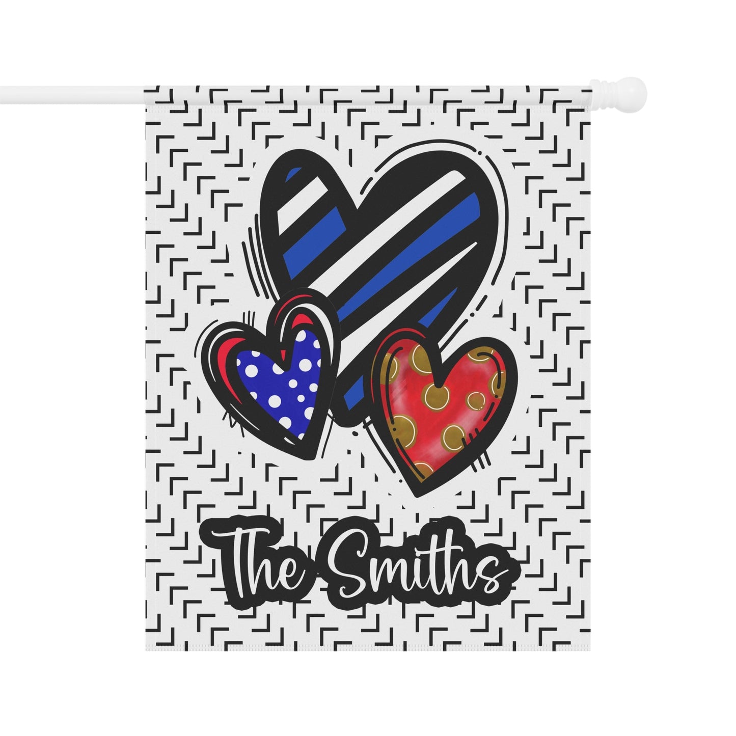 4th of July Red White and Blue Heart Summer Garden Flag Home Decor