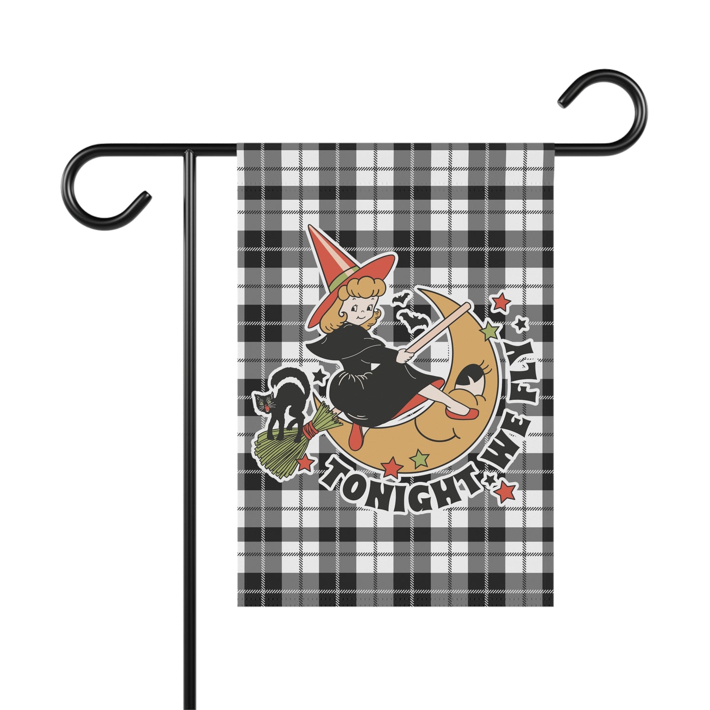 Tonight We Fly Witch Halloween Garden Flag Home Decor