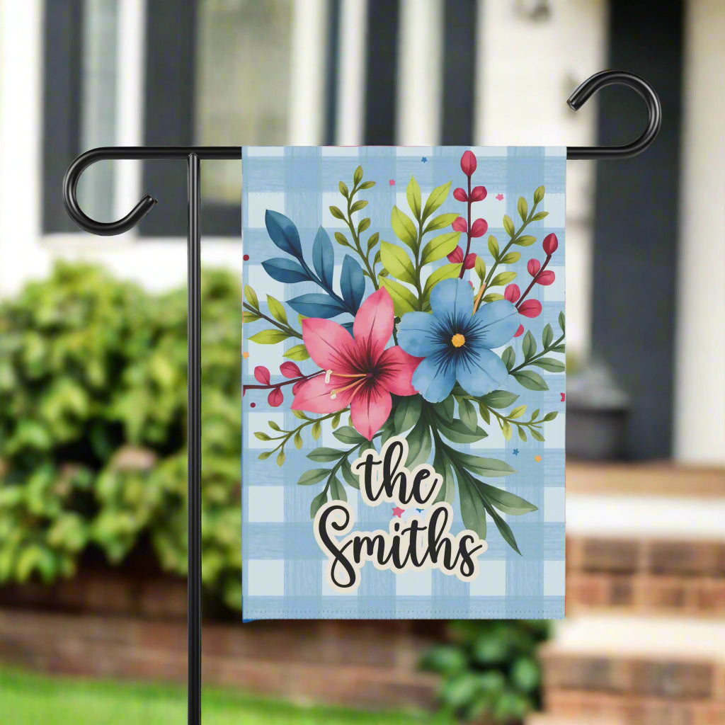 Personalized Floral Garden Flag for Spring and Summer Home Decor