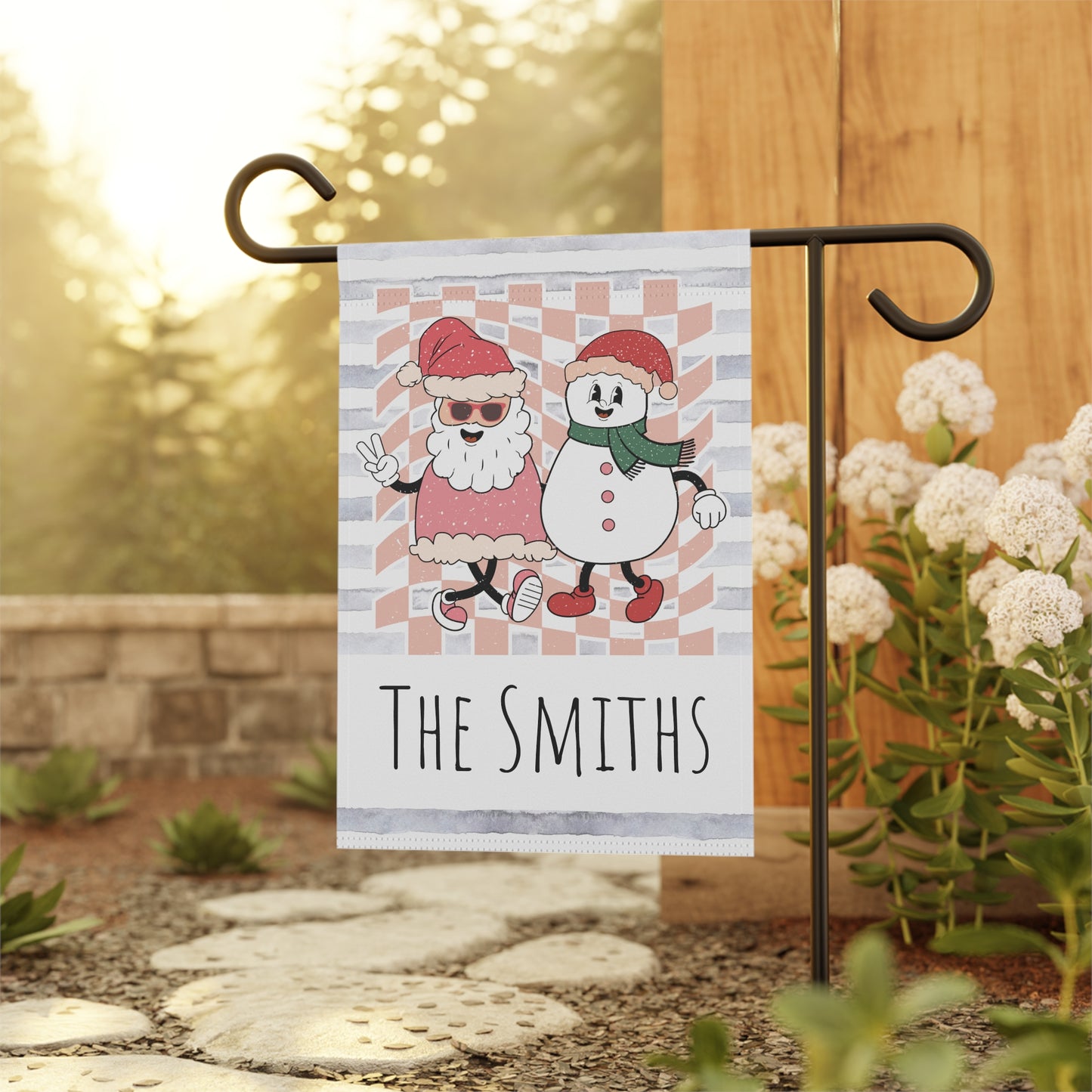 Retro Personalized Christmas Garden Flag Home Decor