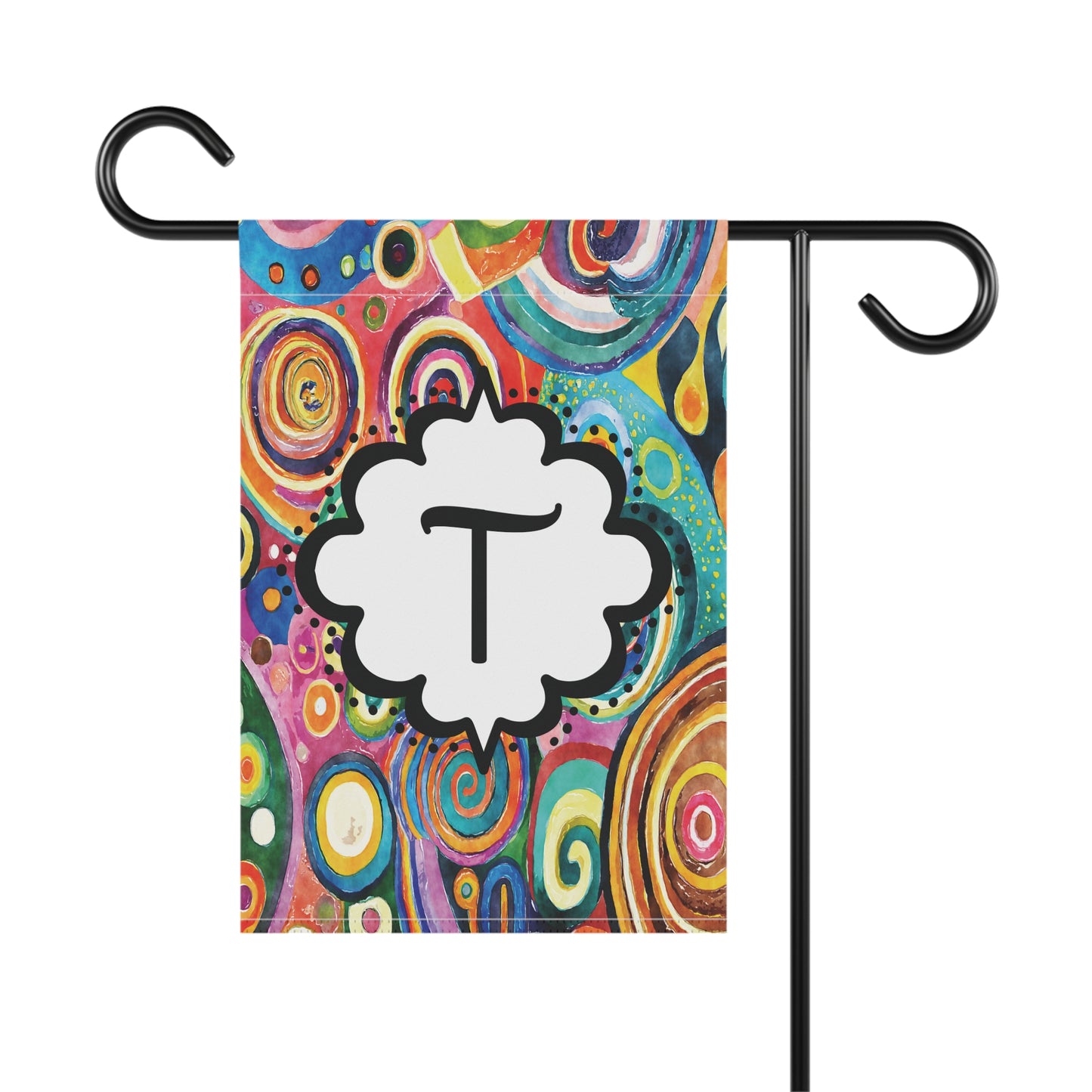 Monogrammed Summer Abstract Garden Flag Home Decor