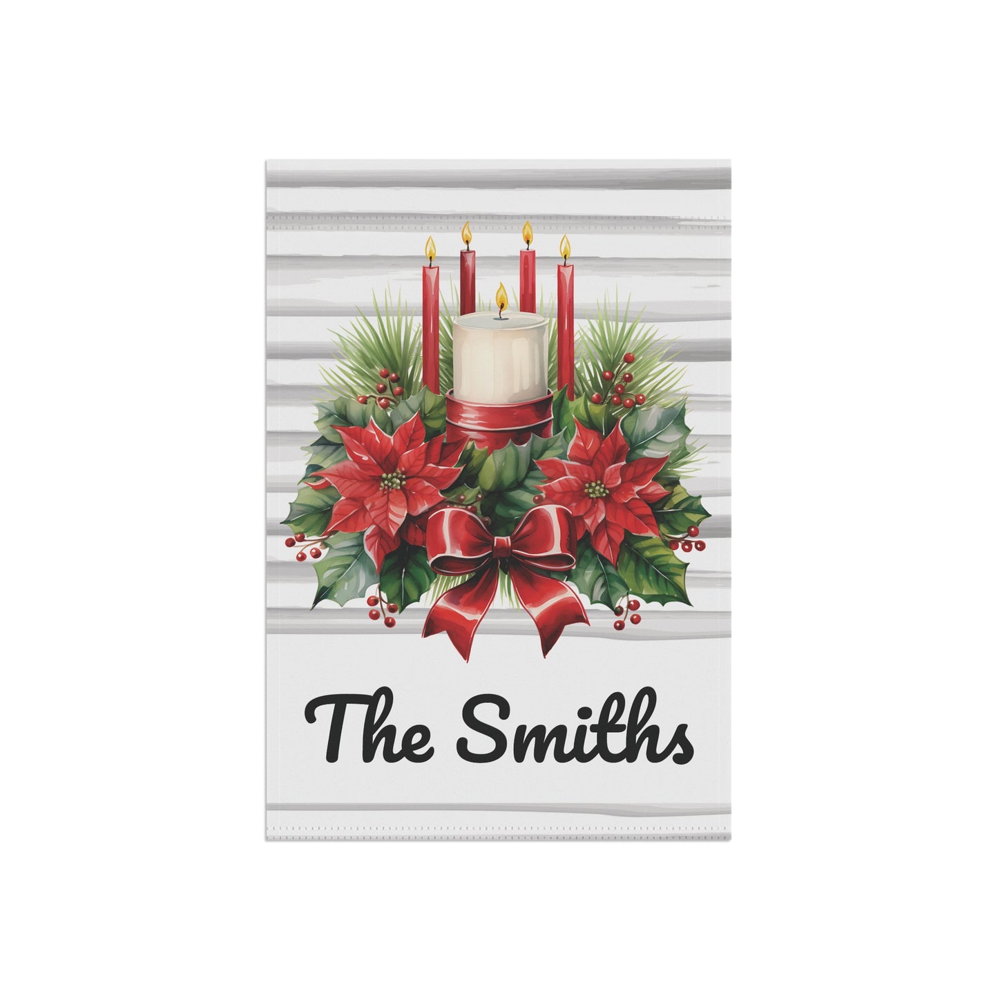 Christmas Candle Personalized Winter Garden Flag Home Decor