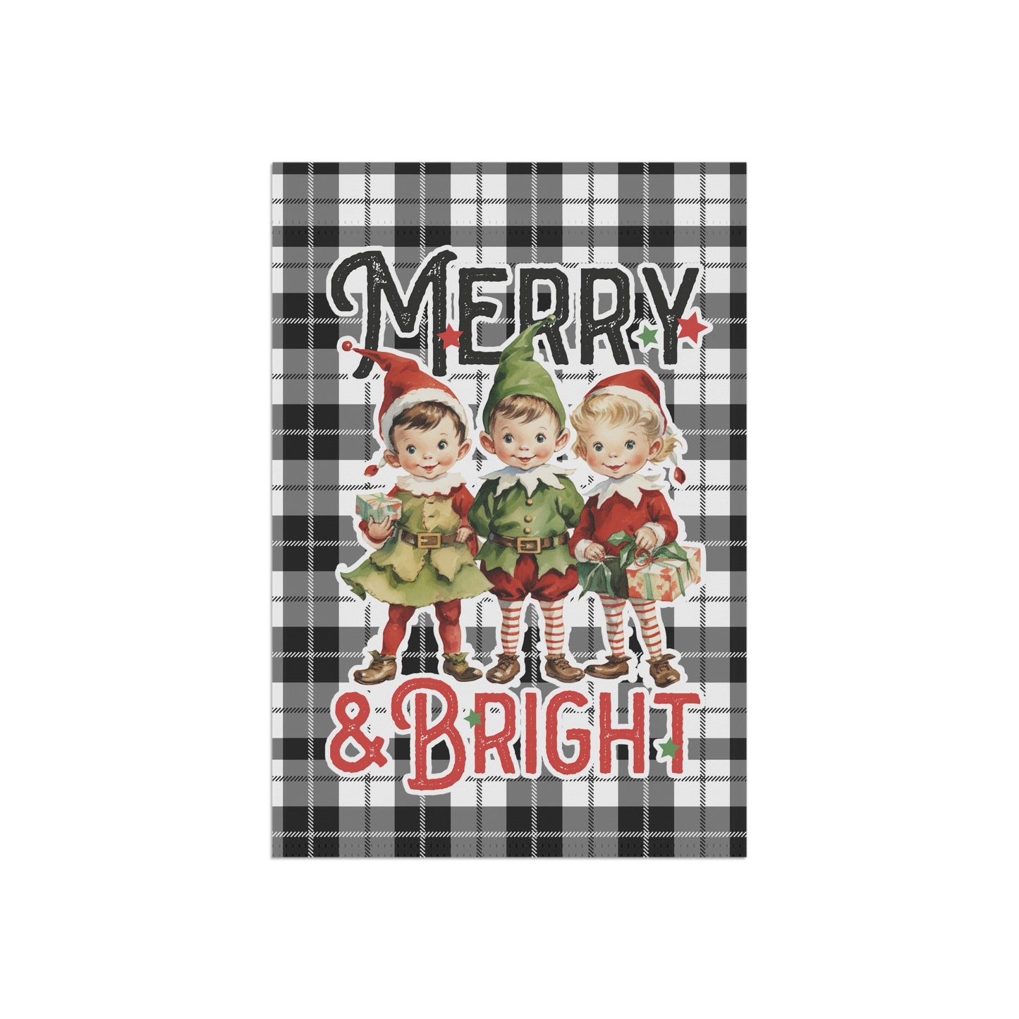 Merry & Bright Elf Christmas Garden Flag Home Decor