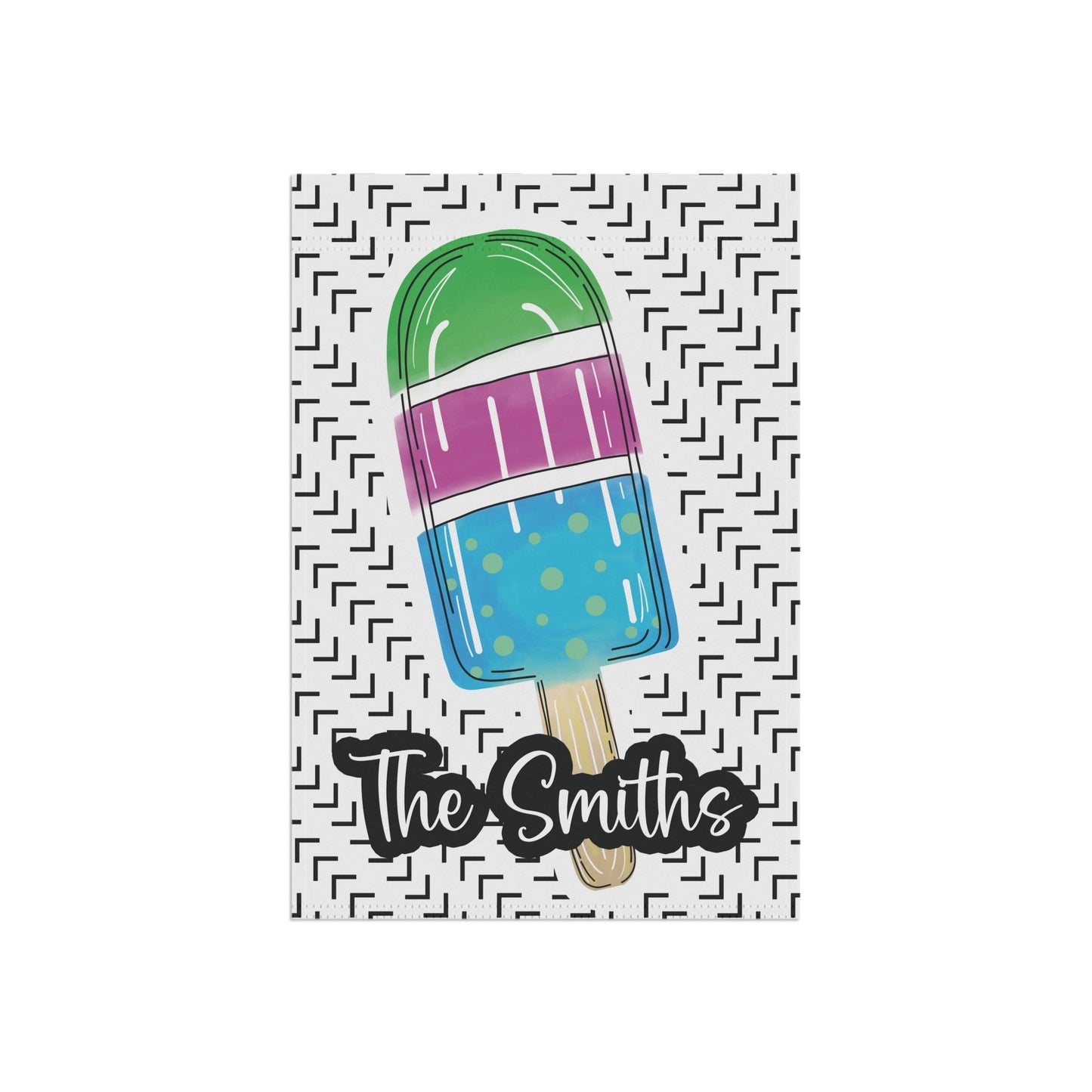 Doodle Popsicle Summer Personalized Garden Flag Home Decor