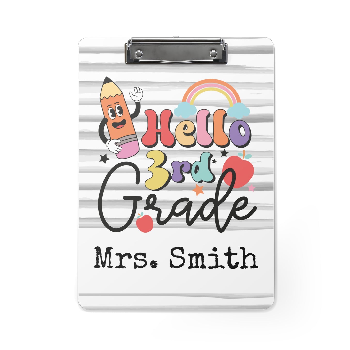 Personalized Teacher Clipboard, Teacher Appreciation Gift, Custom Monogram Clip Board, Retro, Monogram Teacher Gift, Back to School