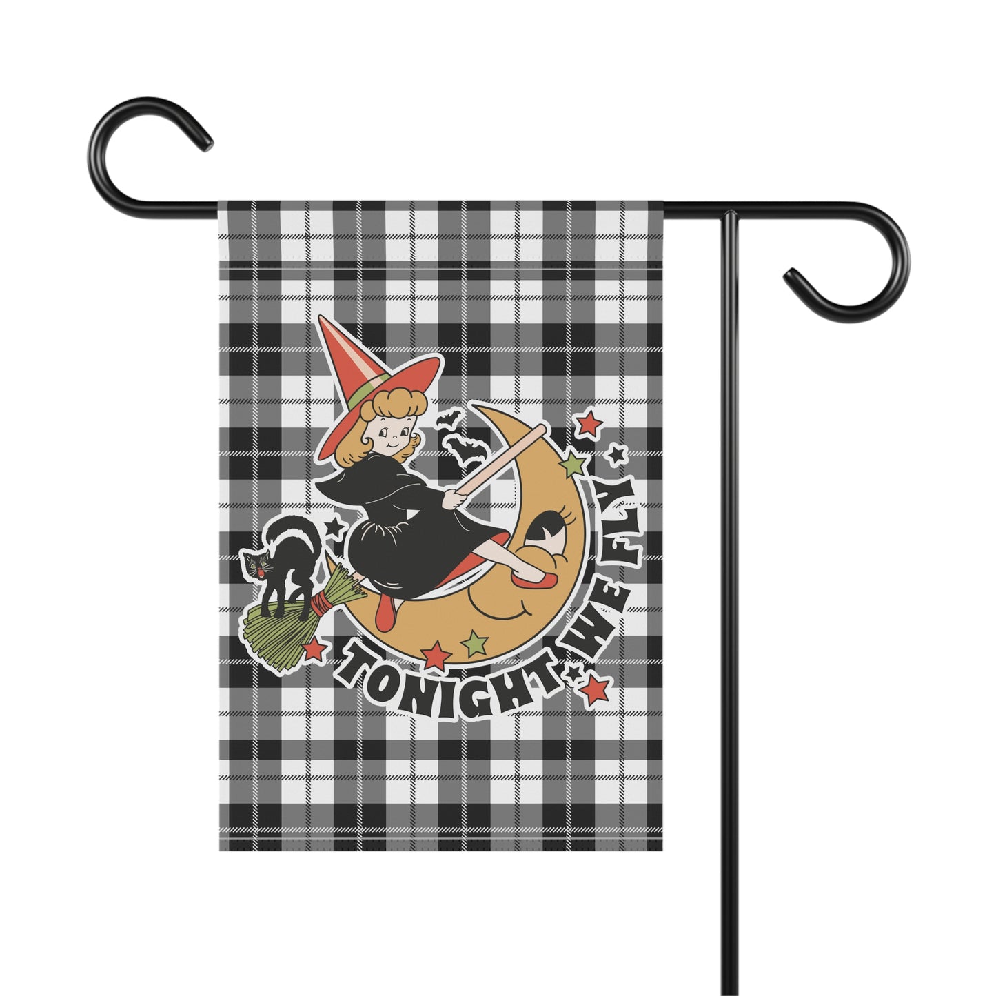 Tonight We Fly Witch Halloween Garden Flag Home Decor