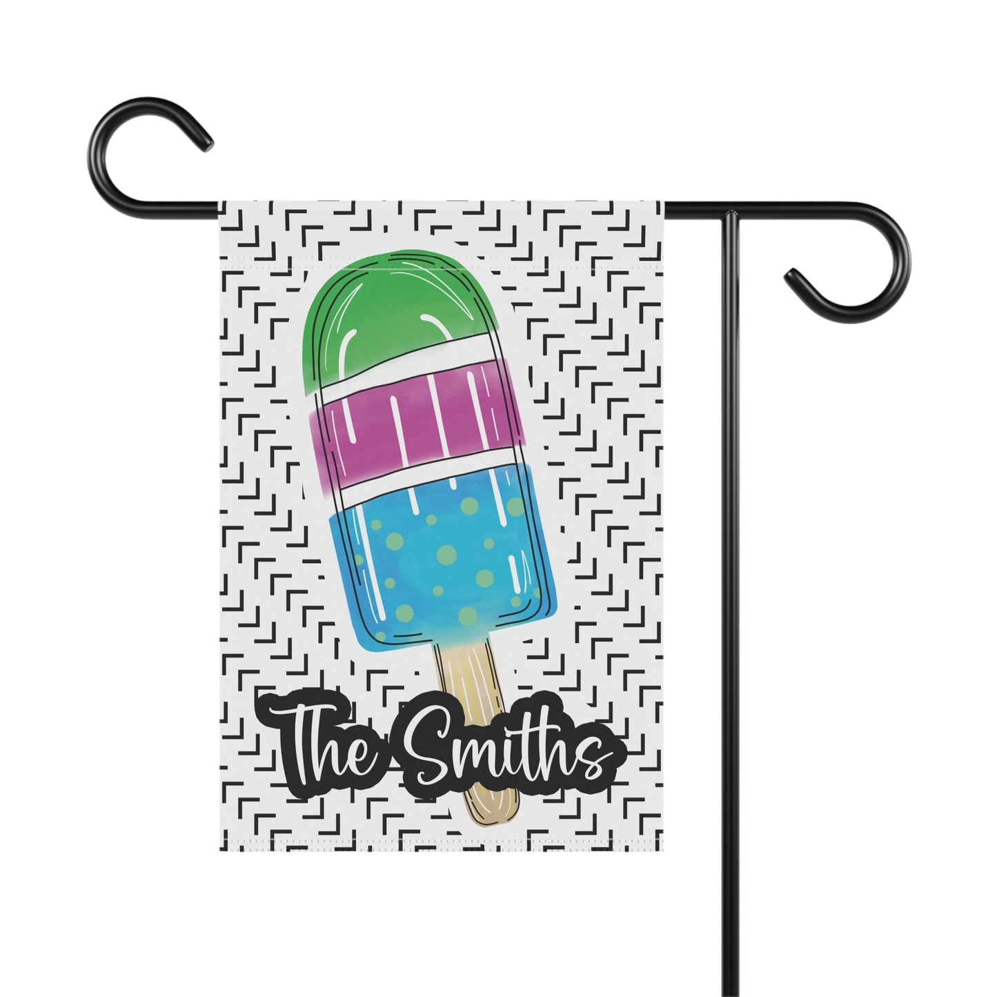 Doodle Popsicle Summer Personalized Garden Flag Home Decor