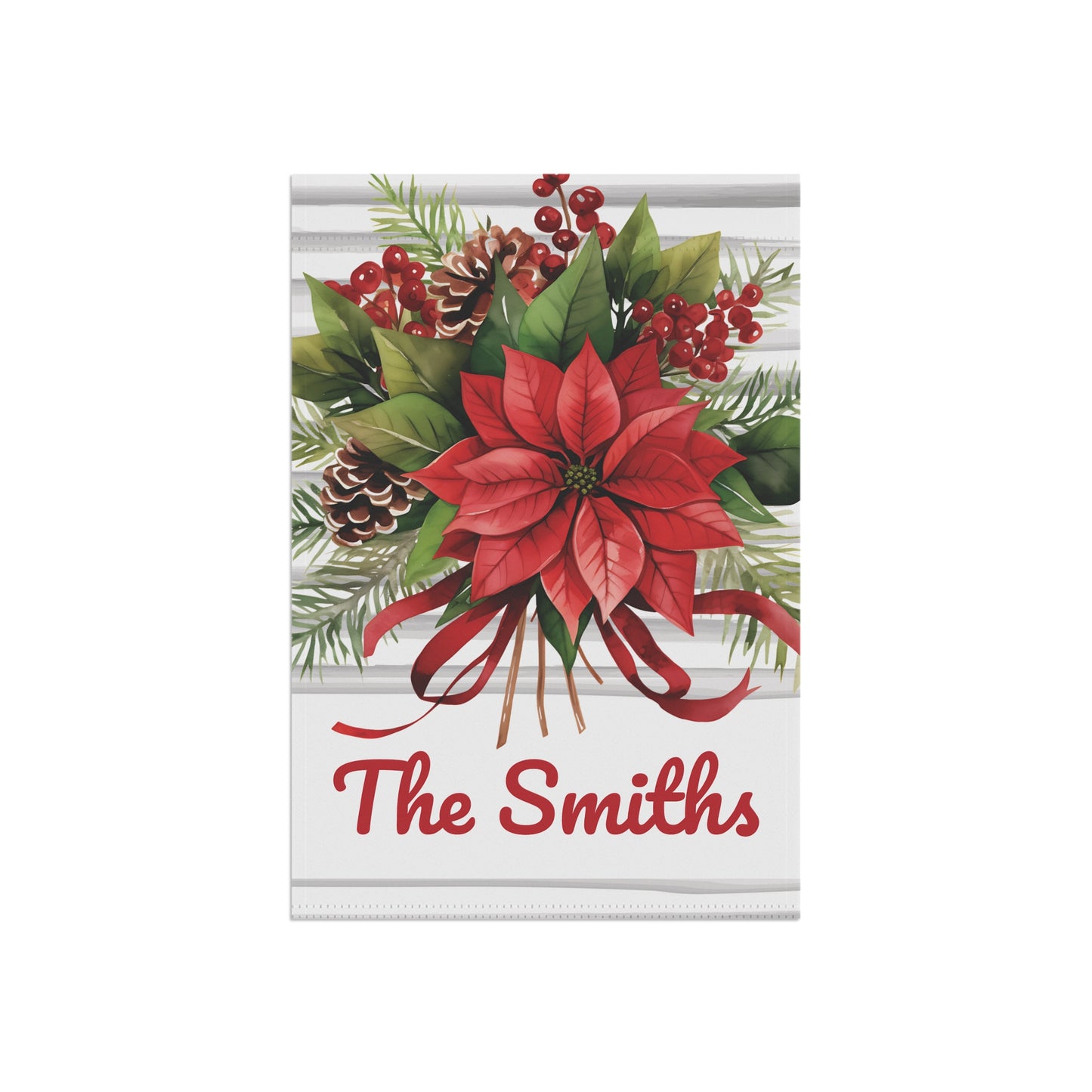 Poinsettia Personalized Christmas Garden Flag Home Decor
