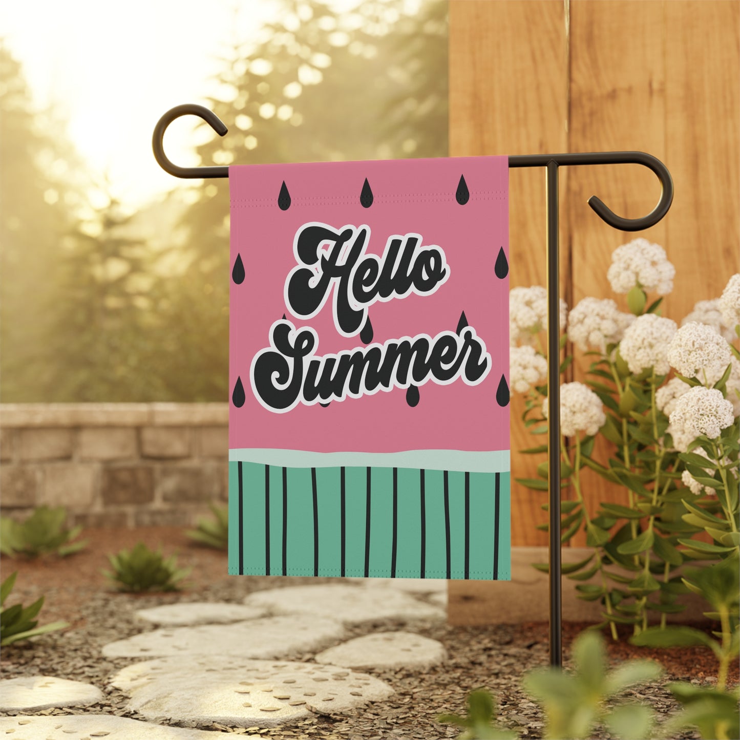 Hello Summer Watermelon Garden Flag Home Decor