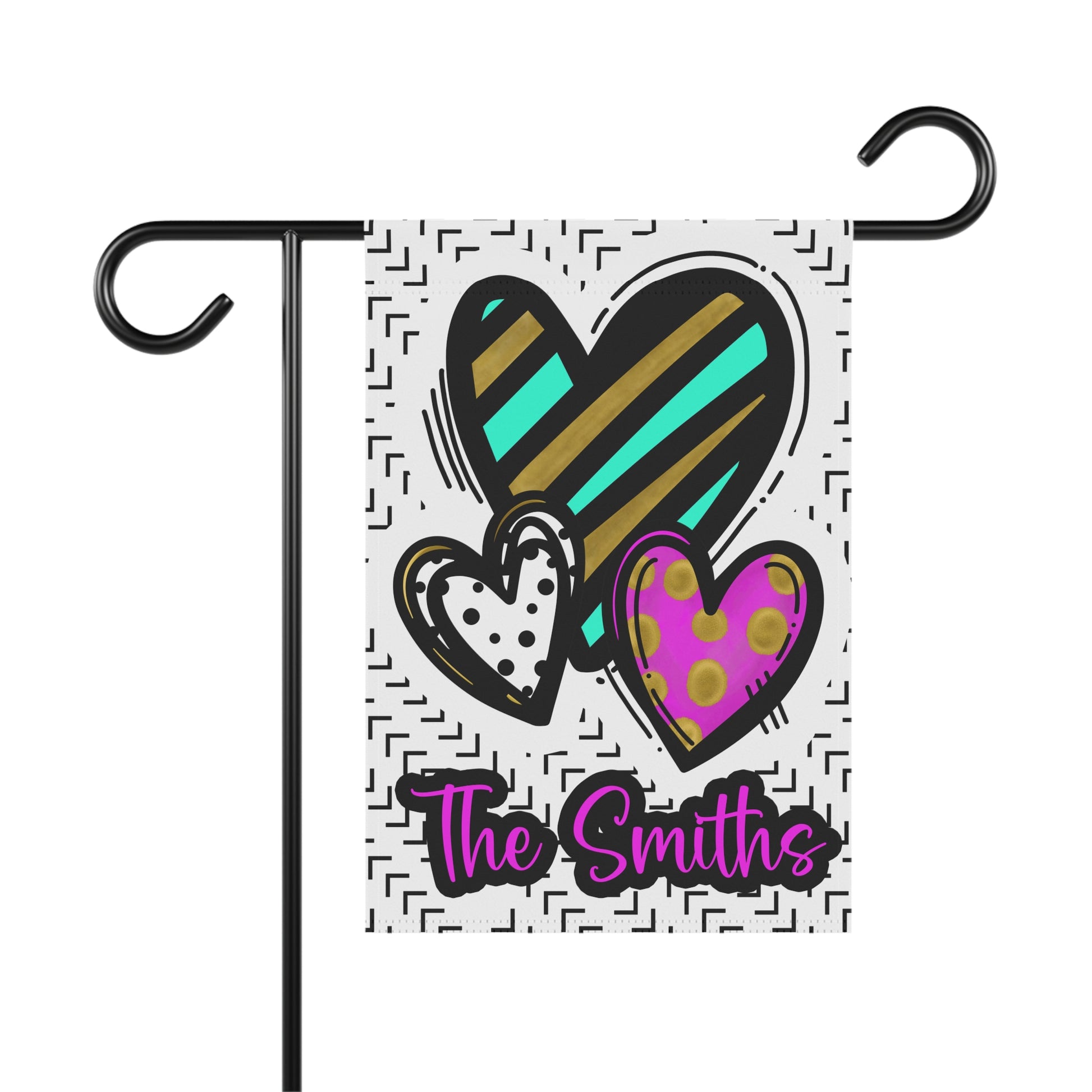 Doodle Heart Garden Flag Home Decor