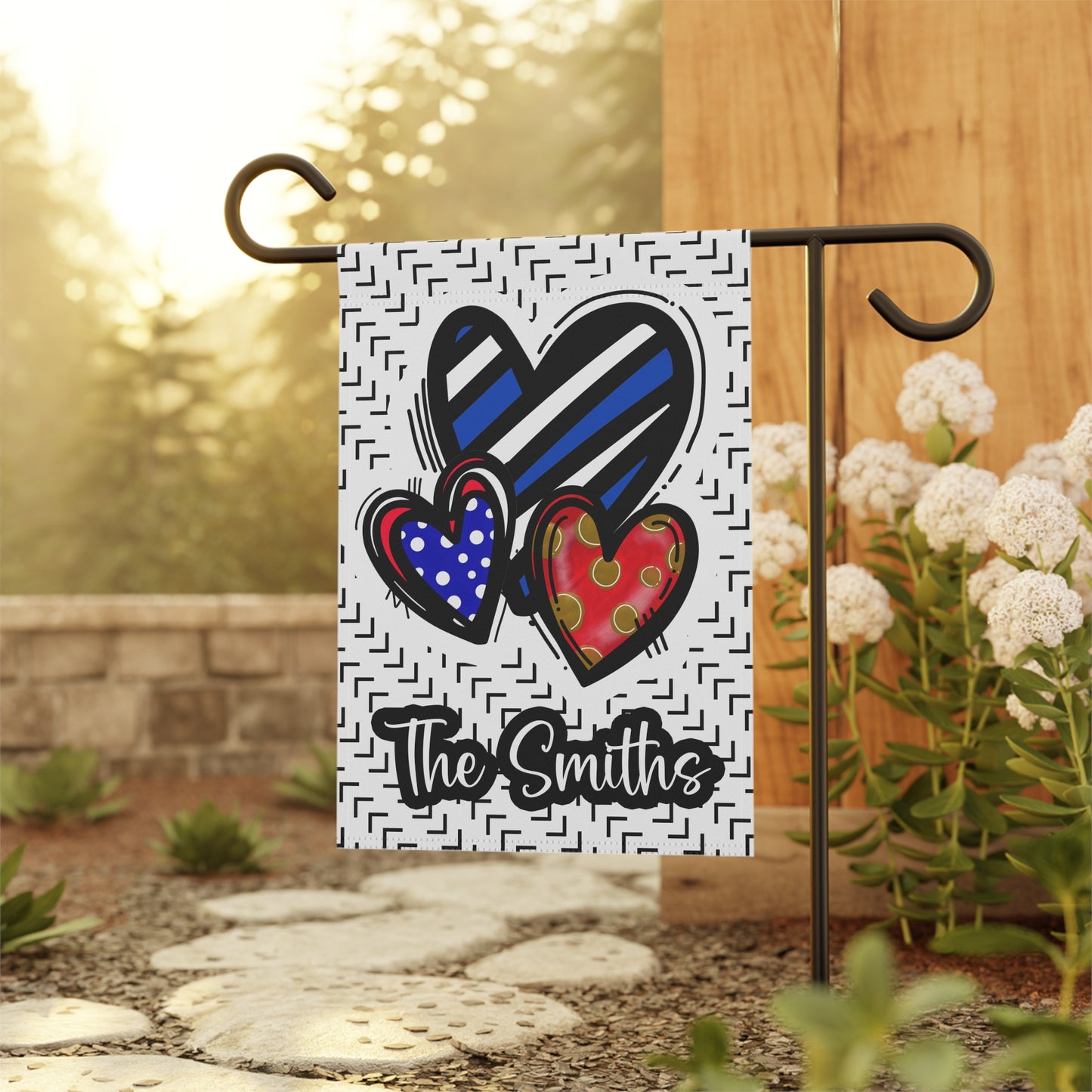 4th of July Red White and Blue Heart Summer Garden Flag Home Decor