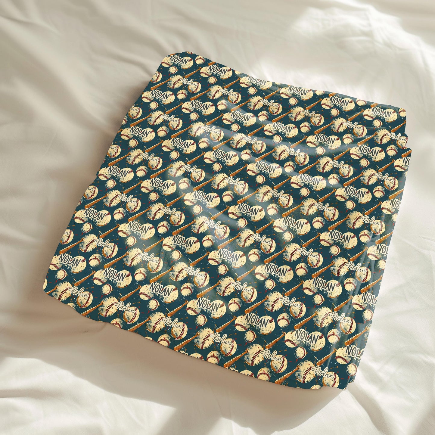 Personalized Baseball Blanket - Custom Baby Security Throw for Boys Blankets