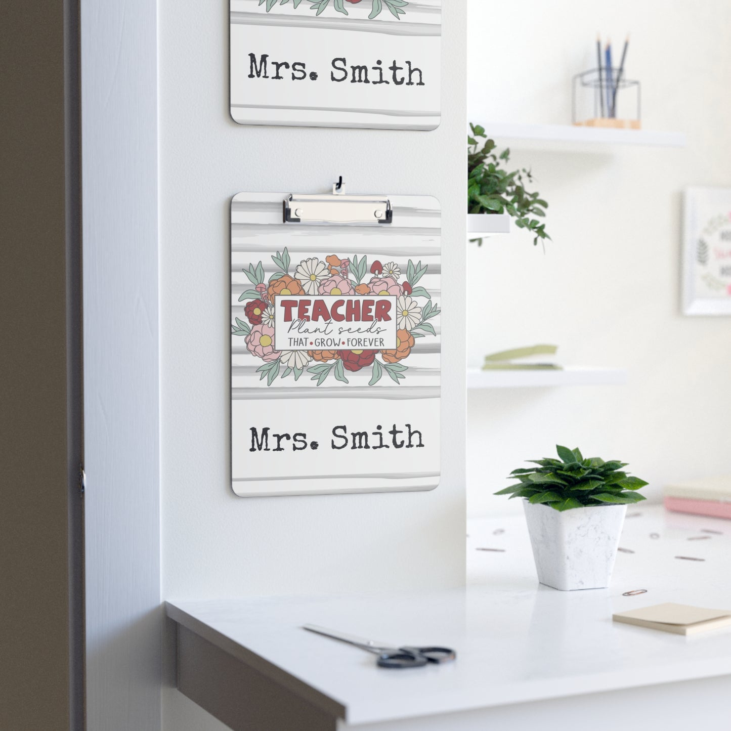 Personalized Teacher Clipboard, Teacher Appreciation Gift, Custom Monogram Clip Board, Retro, Monogram Teacher Gift, Back to School