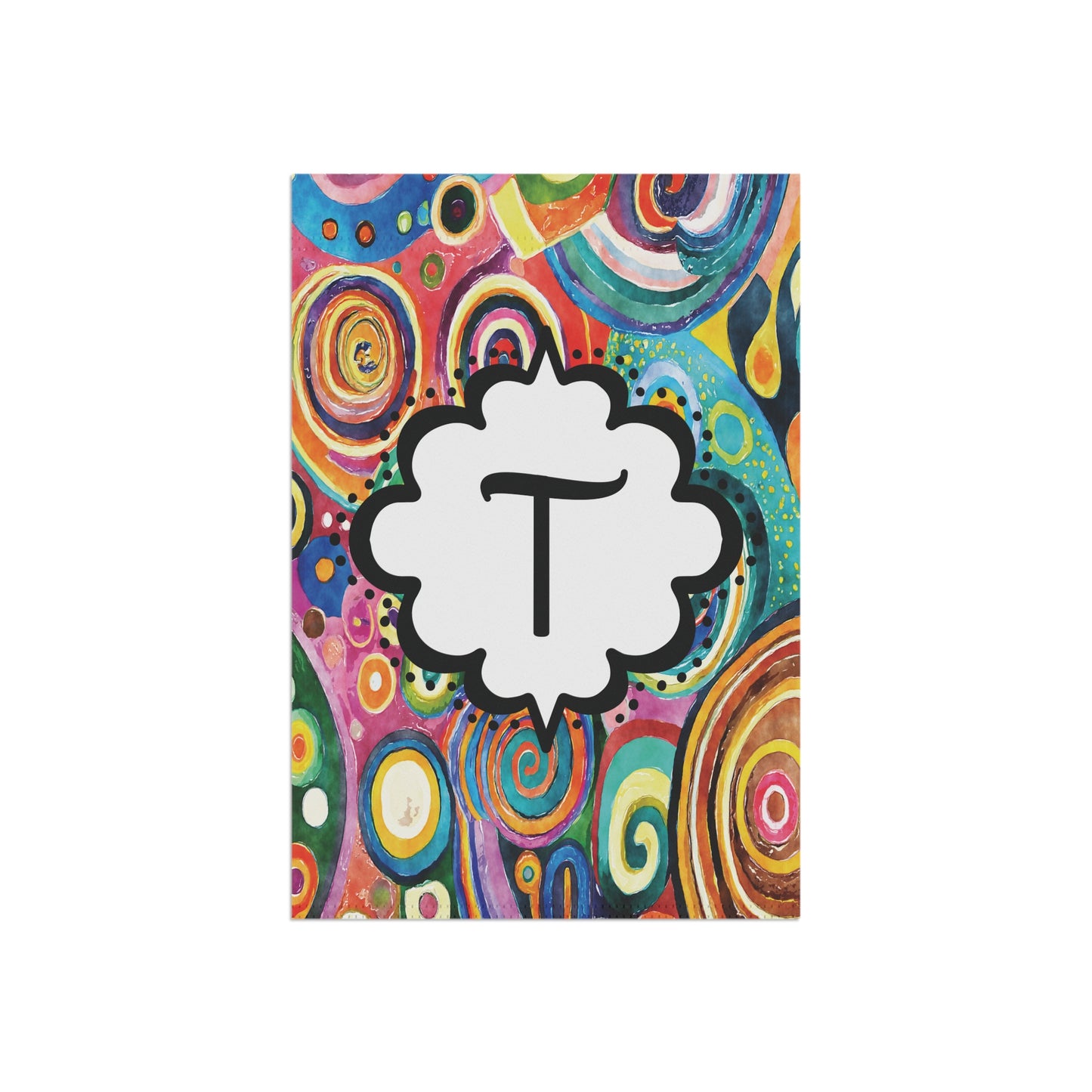 Monogrammed Summer Abstract Garden Flag Home Decor