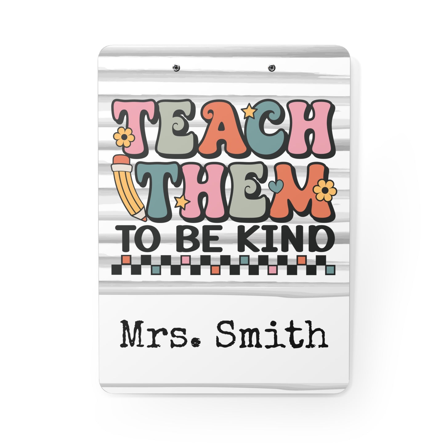 Personalized Teacher Clipboard, Teacher Appreciation Gift, Custom Monogram Clip Board, Retro, Monogram Teacher Gift, Back to School