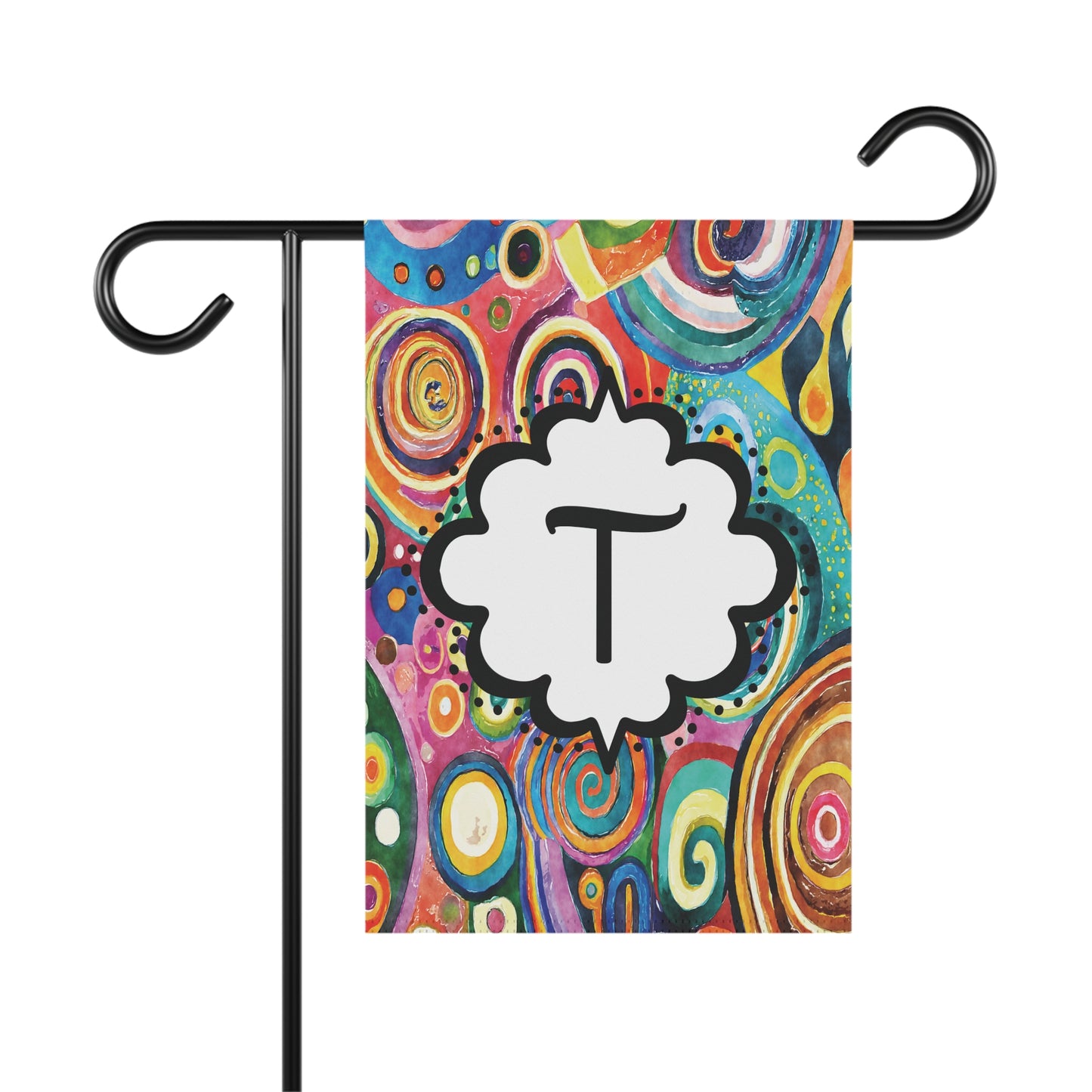 Monogrammed Summer Abstract Garden Flag Home Decor