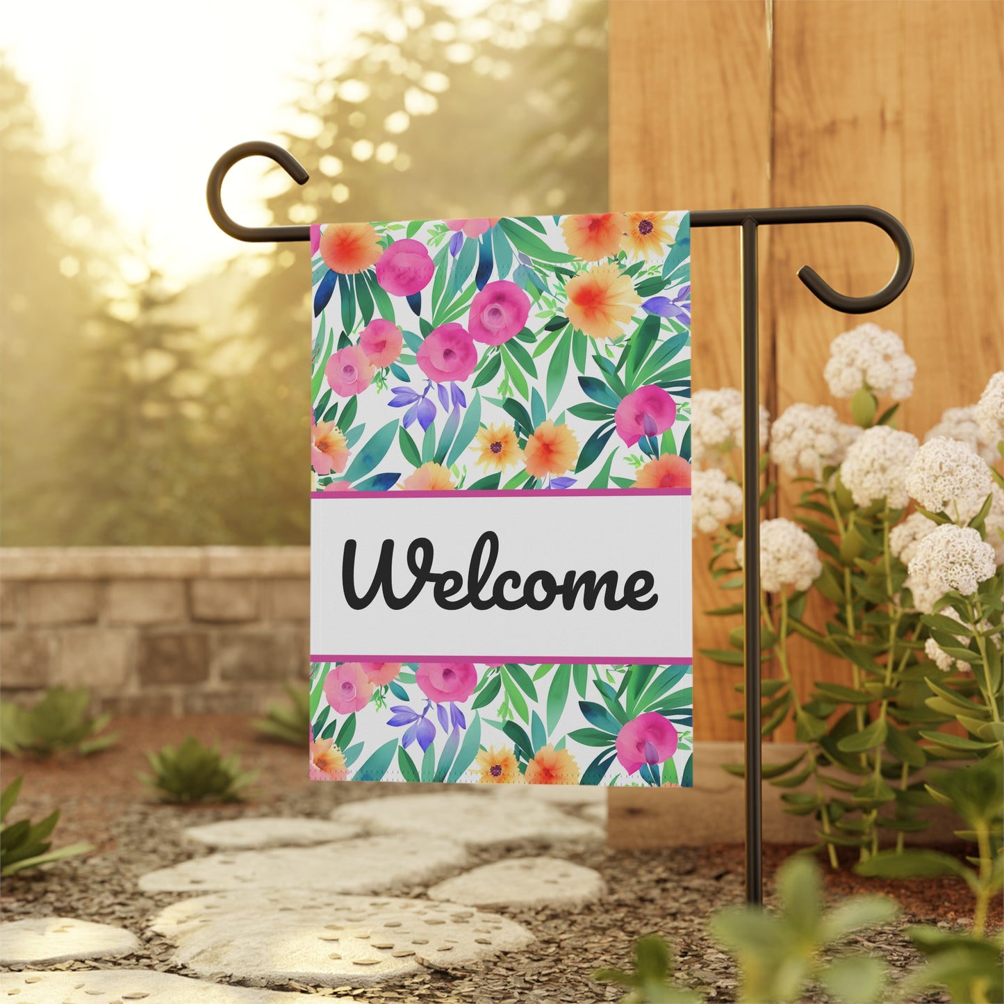 Welcome Spring Floral Flag Home Decor