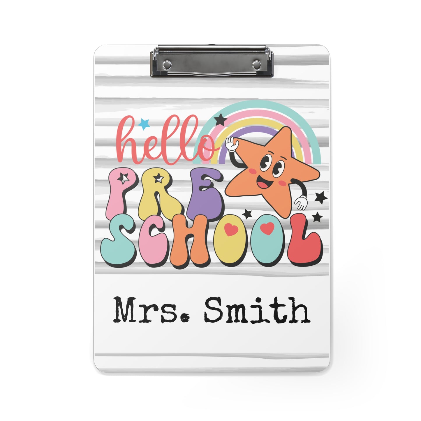 Personalized Teacher Clipboard, Teacher Appreciation Gift, Custom Monogram Clip Board, Retro, Monogram Teacher Gift, Back to School