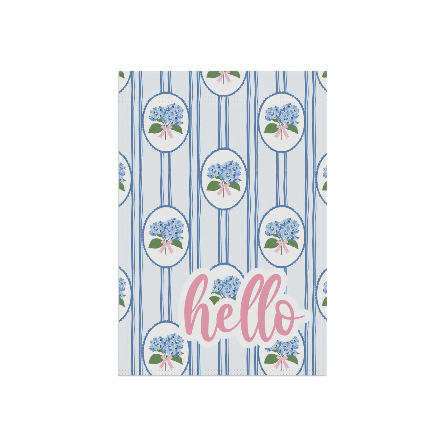 Blue Hydrangea Chinoserrie Welcome Garden and House Flag