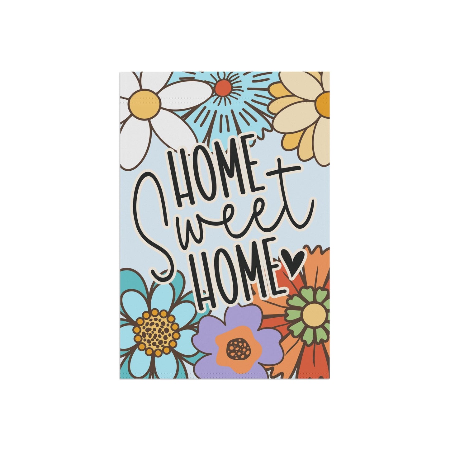 Home Sweet Home Retro Flower Garden and House Flag Garden Flag