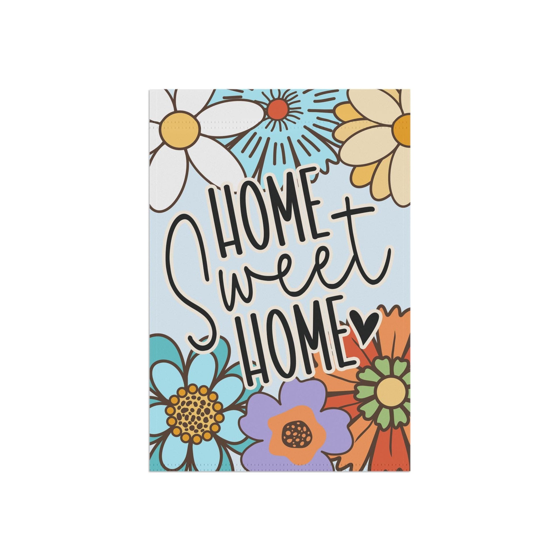 Home Sweet Home Retro Flower Garden and House Flag Garden Flag