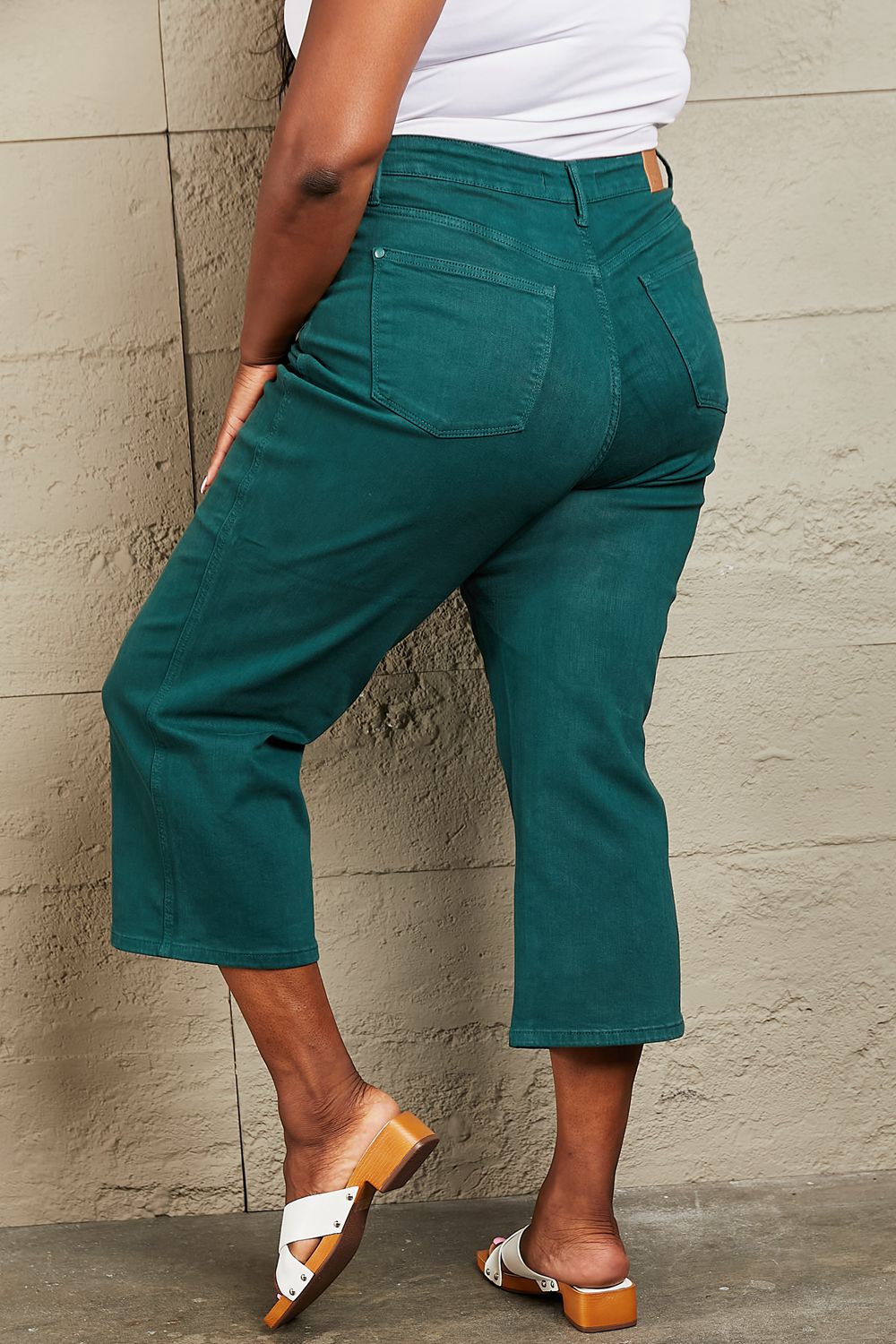 Judy Blue Hailey Full Size Tummy Control High Waisted Cropped Wide Leg Jeans - Premium  - Just $64! Shop now at Nine Thirty Nine Design