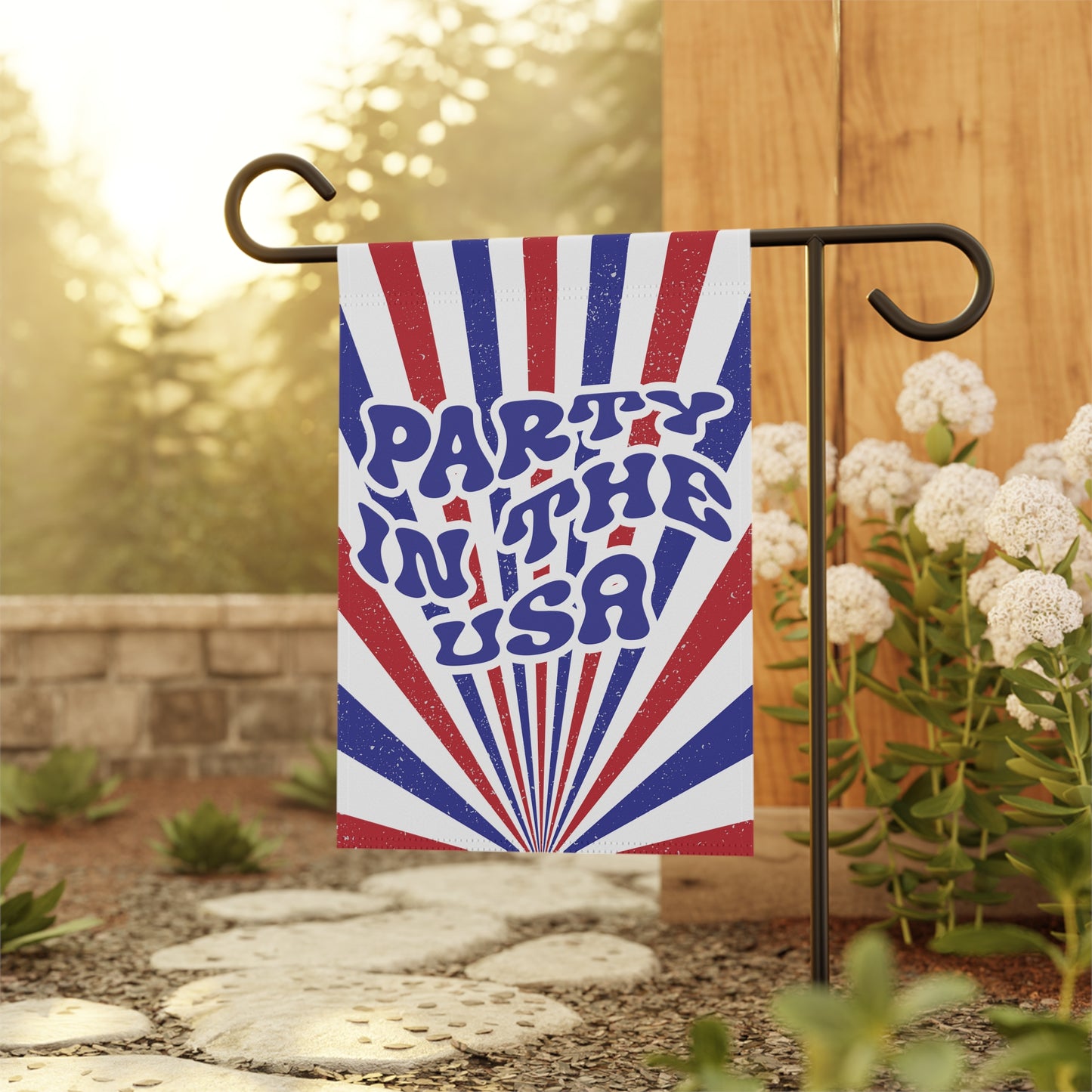 Party In The USA Patriotic Garden Flag