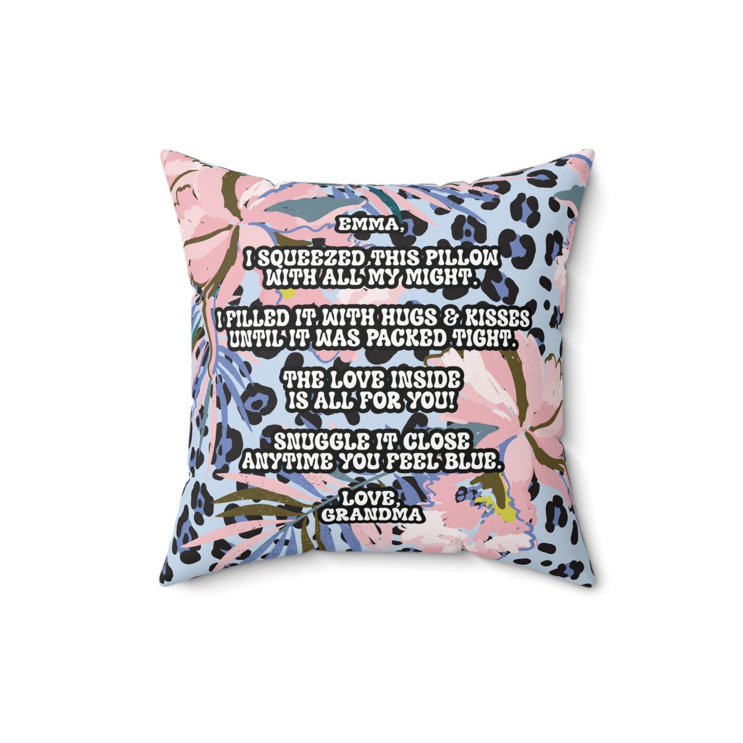 Granddaughter Leopard Pillow With Love From Grandma Home Decor