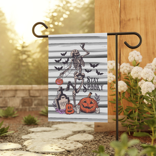 Stay Spooky Skeleton Fall Garden Flag Home Decor