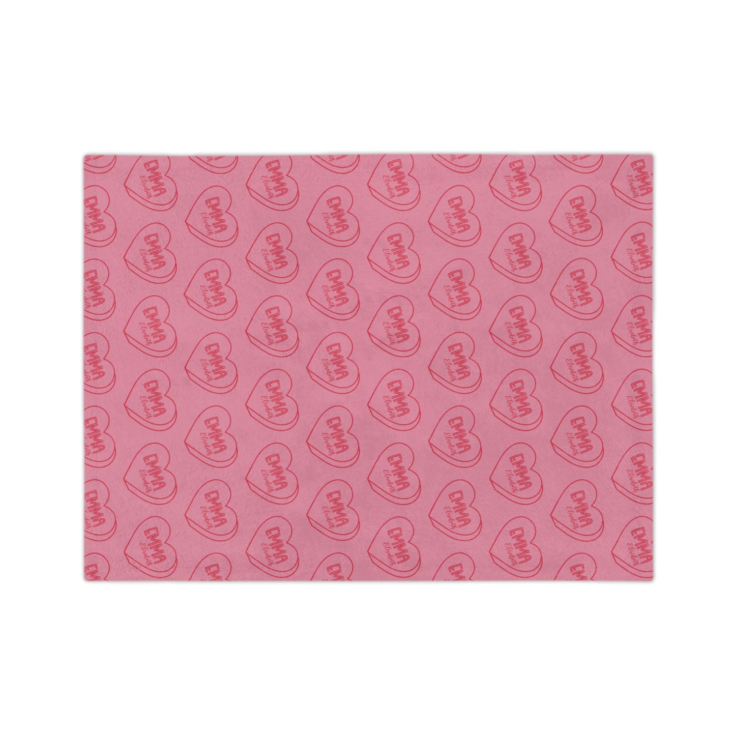 Personalized Valentine Candy Heart Velveteen Microfiber Blanket Home Decor