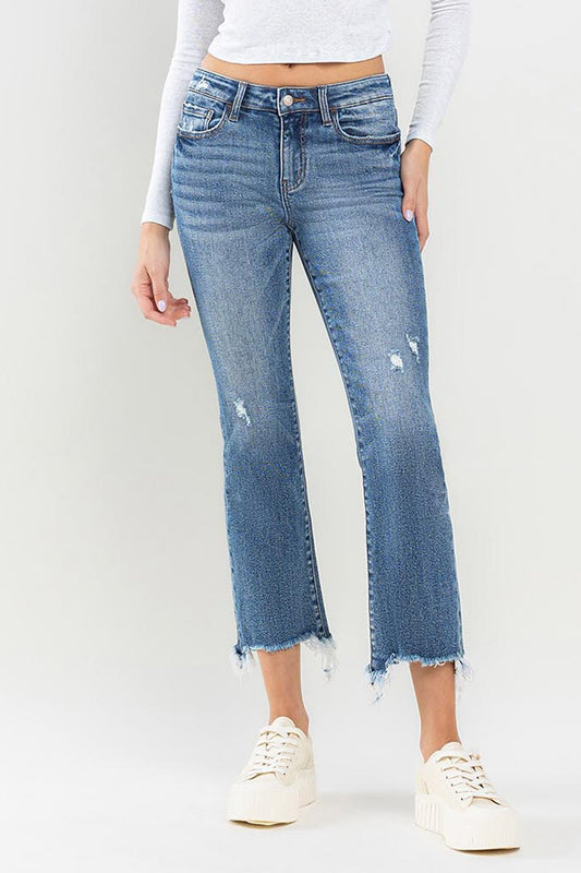 Lovervet Mid Rise Frayed Hem Jeans - Premium  - Just $62.72! Shop now at Nine Thirty Nine Design
