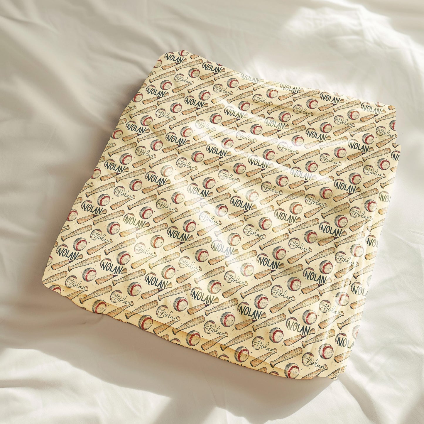 Personalized Baseball Blanket - Custom Baby Boy Nursery Throw Blankets
