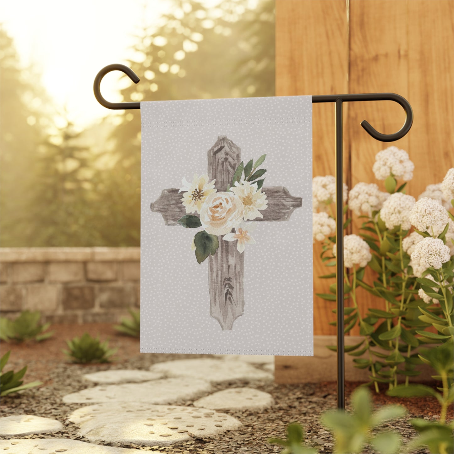 Cross Floral Garden Flag - Premium Home Decor - Just $21.99! Shop now at Nine Thirty Nine Design