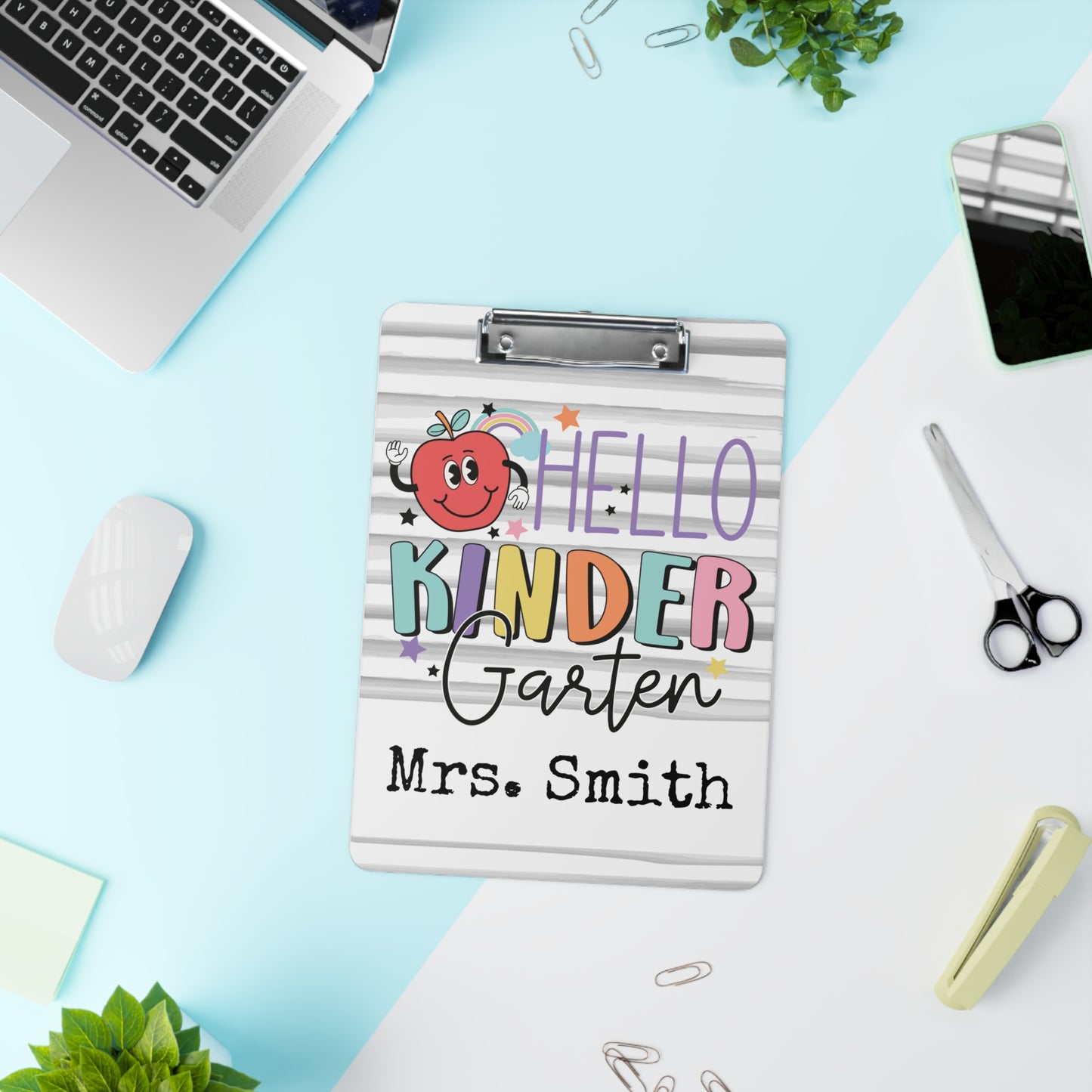 Personalized Teacher Clipboard, Teacher Appreciation Gift, Custom Monogram Clip Board, Retro, Monogram Teacher Gift, Back to School