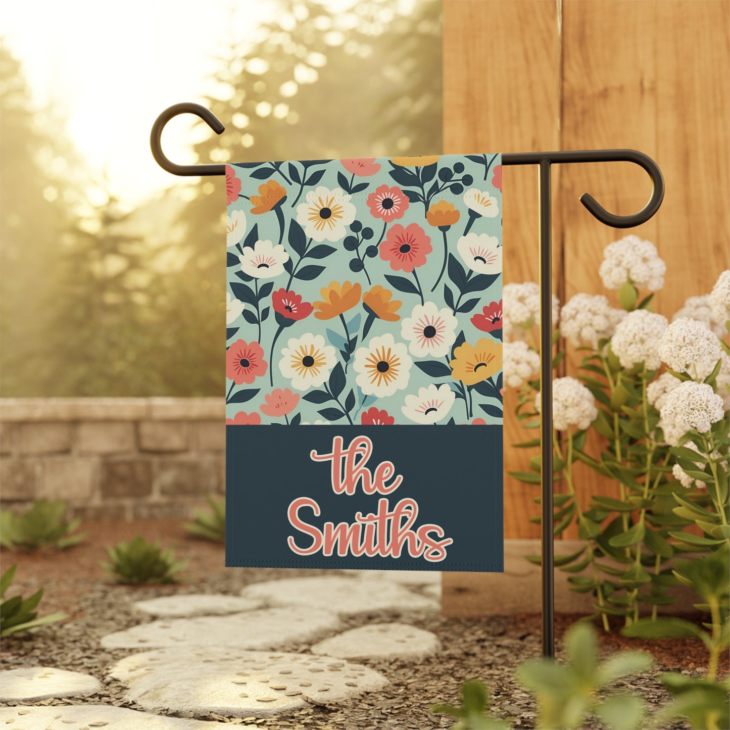 Mint Floral Summer Personalized Garden Flag - Premium Home Decor - Just $21.99! Shop now at Nine Thirty Nine Design