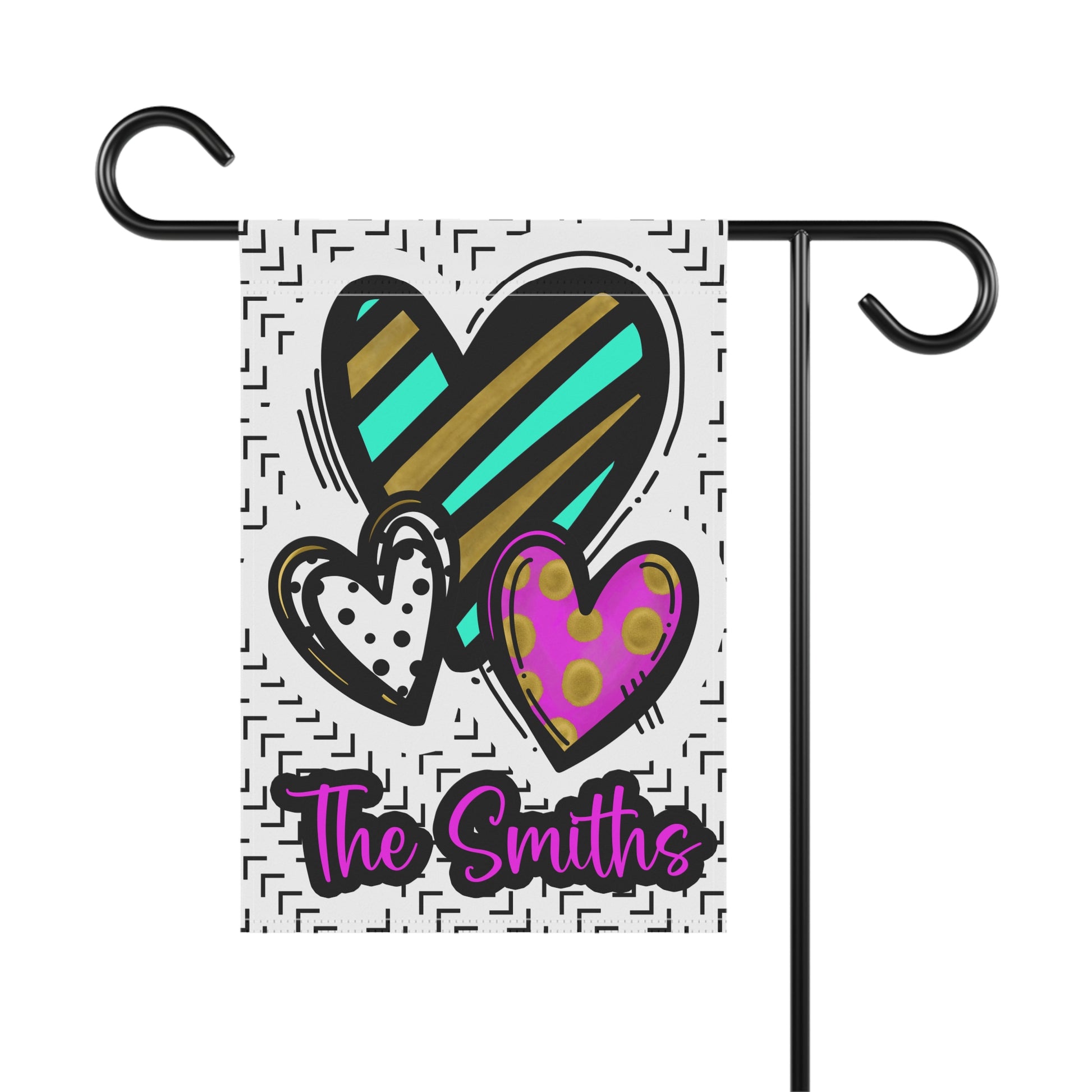 Doodle Heart Garden Flag Home Decor