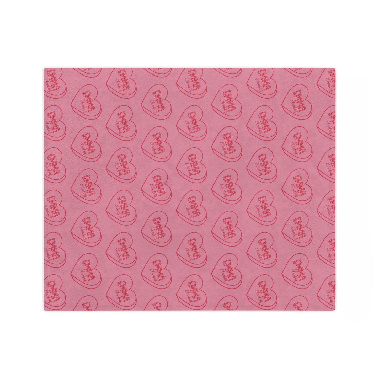 Personalized Valentine Candy Heart Velveteen Microfiber Blanket Home Decor