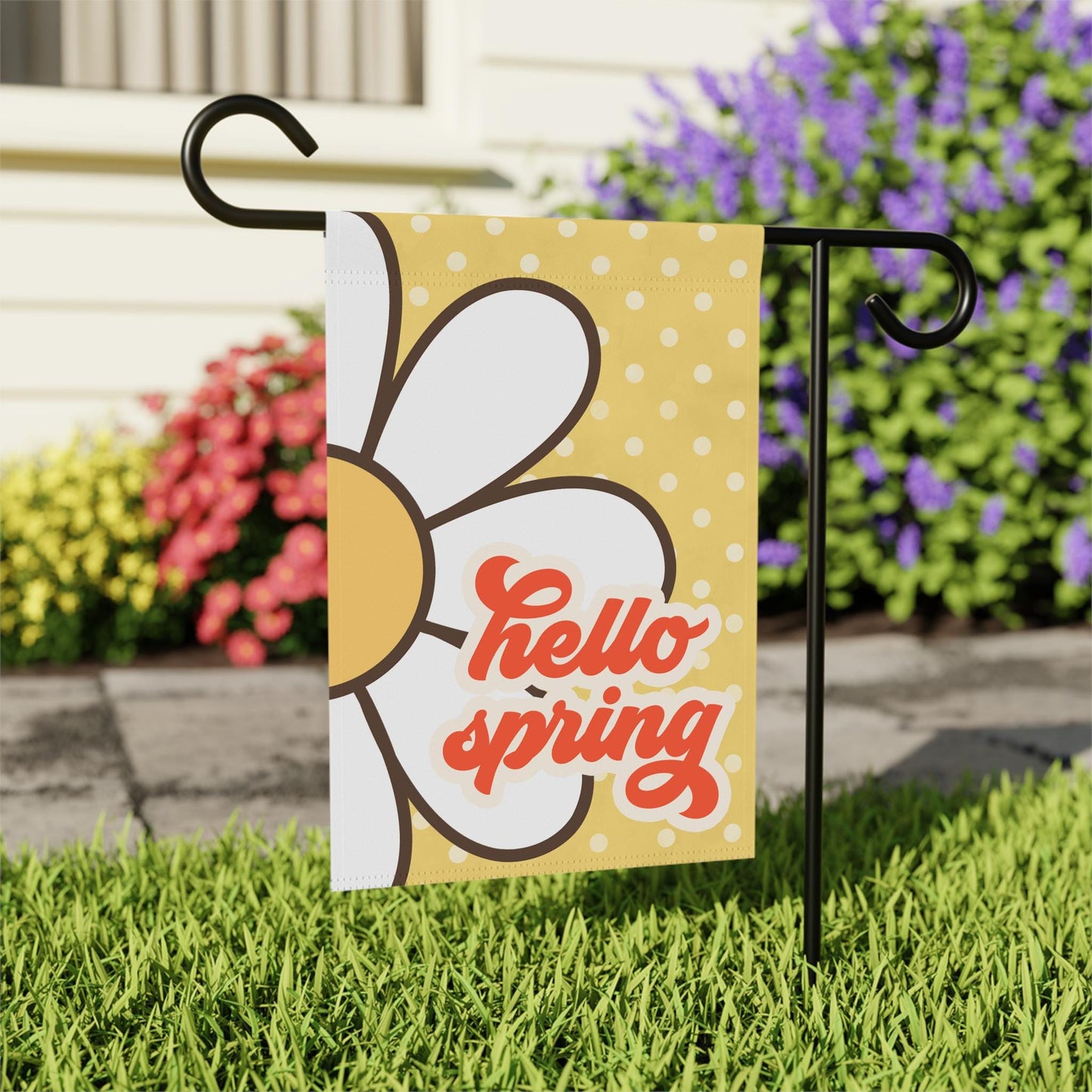 Hello Spring Daisy Garden and House Flag
