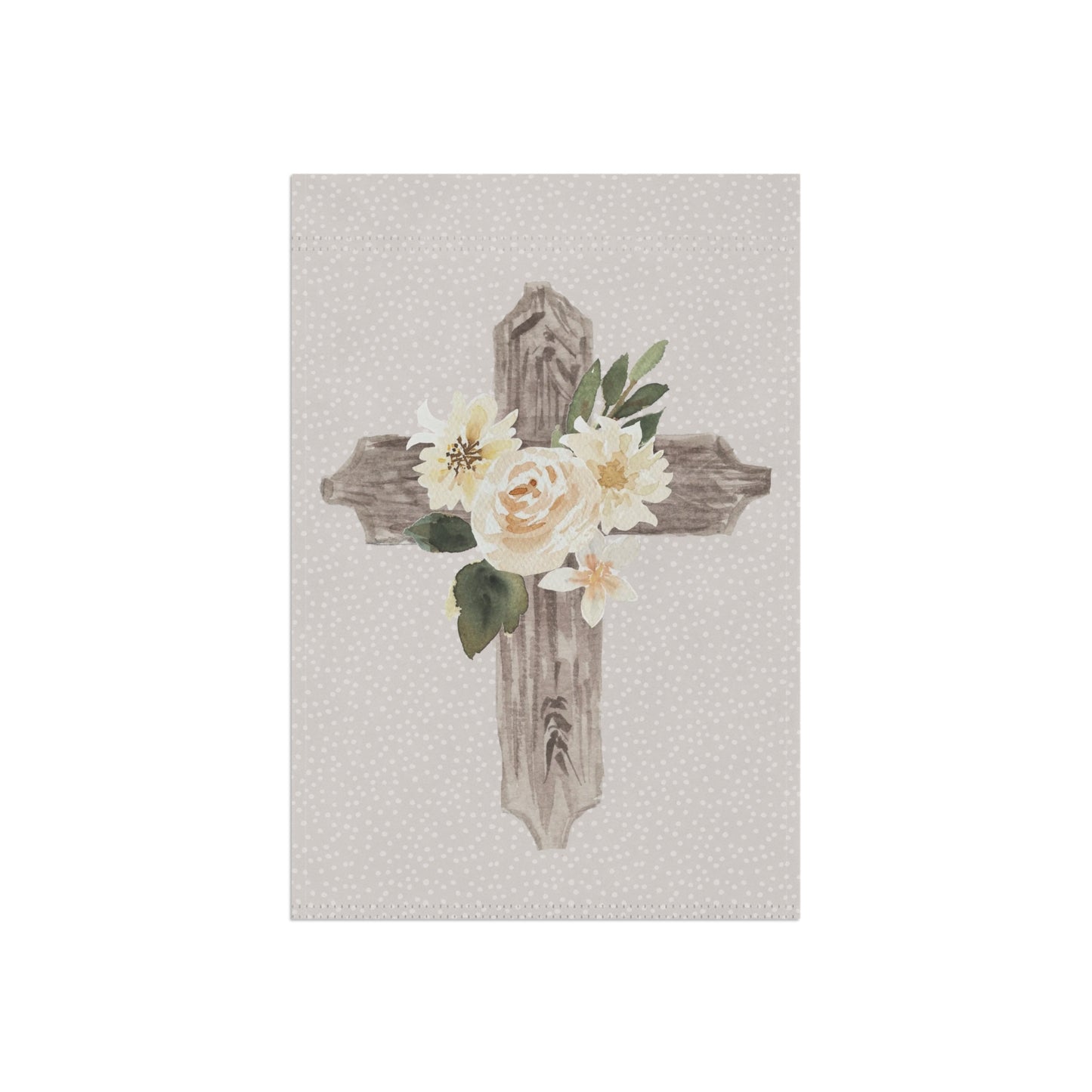Cross Floral Garden Flag Home Decor