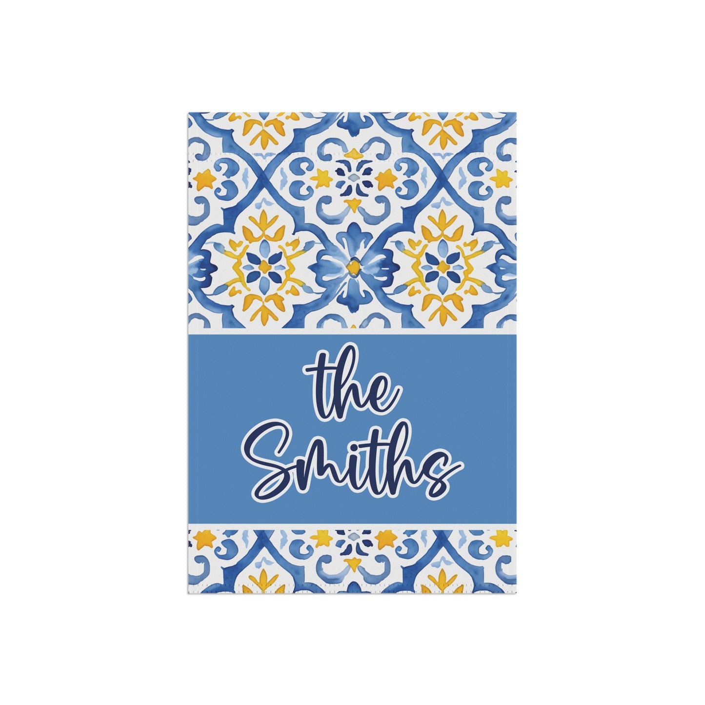 Blue and Yellow Personalized Garden Flag Home Decor