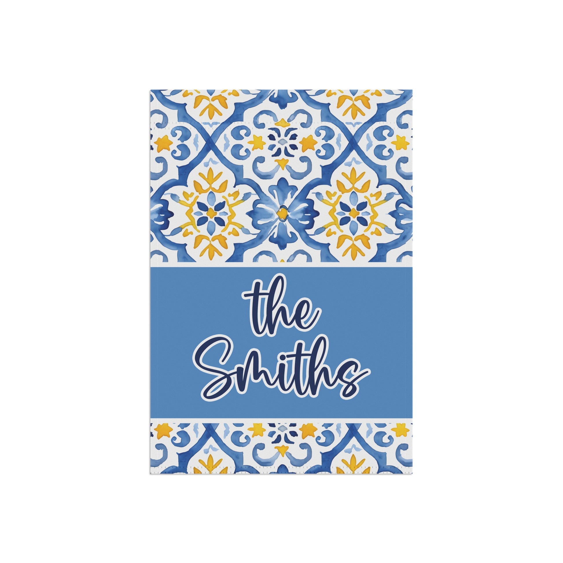 Blue and Yellow Personalized Garden Flag Home Decor