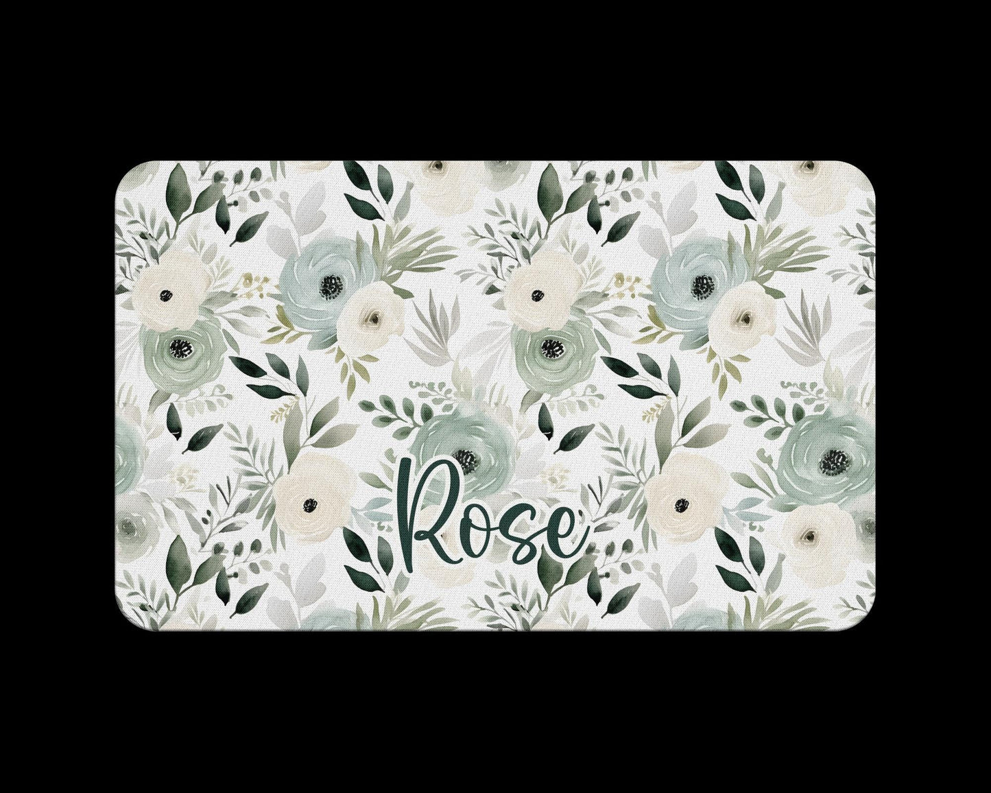 Name Desk Pad, Personalized Mouse Pad, Monogram Preppy Desk Office Decor, Large Desk Blotter, Olive Green Mousepad, Sage Green Office Gifts