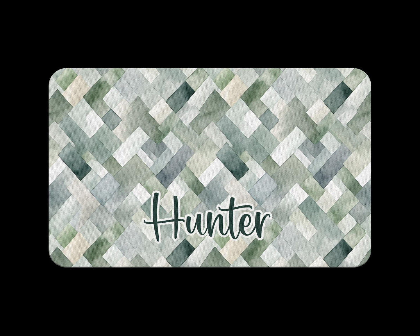 Name Desk Pad, Personalized Mouse Pad, Monogram Preppy Desk Office Decor, Large Desk Blotter, Olive Green Mousepad, Sage Green Office Gifts