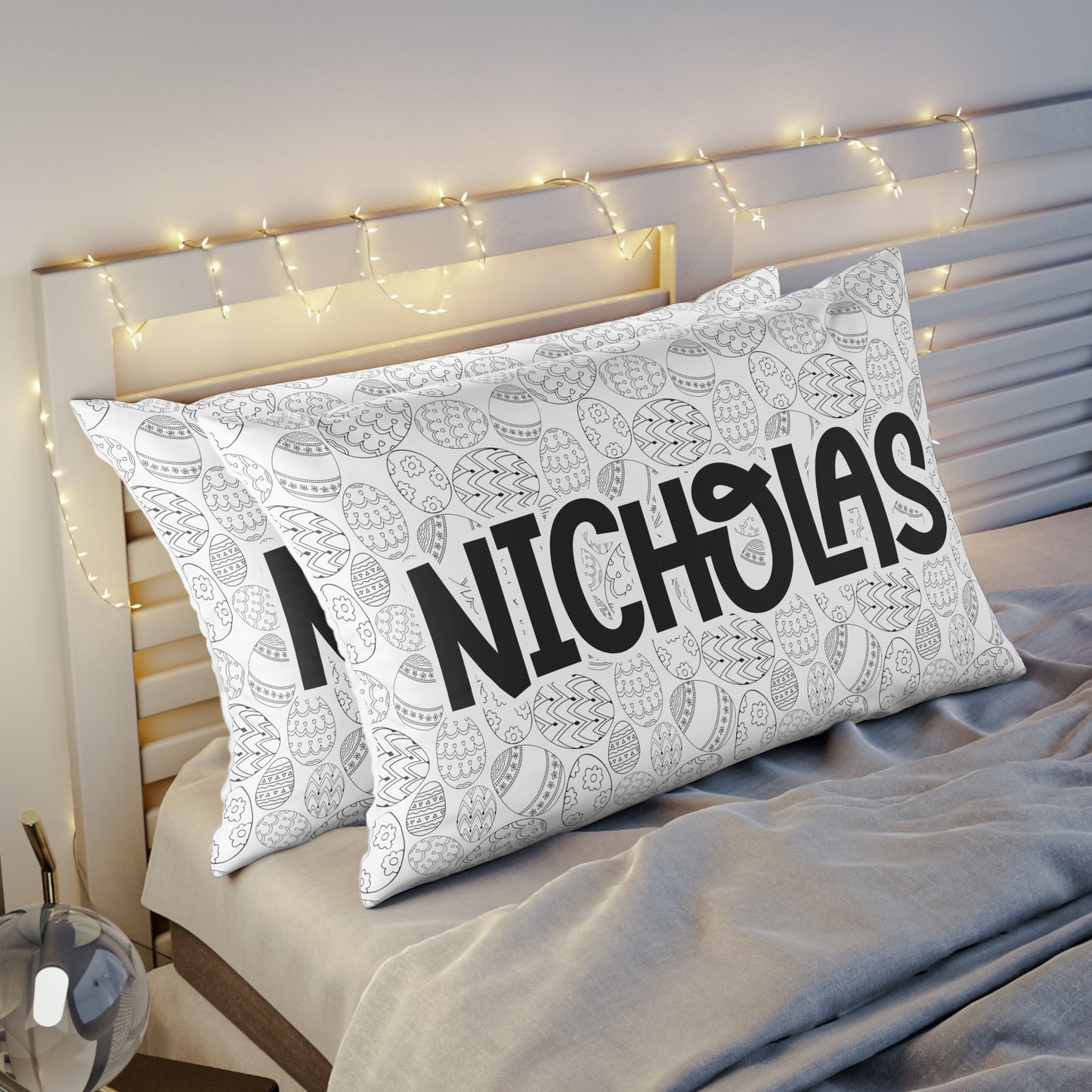 Personalized Easter Egg Pillow Case Home Decor